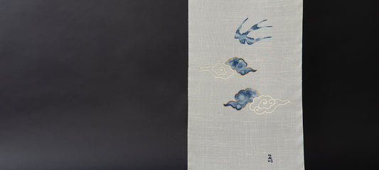 アトリエ品川作品展より 染帯「涼線」