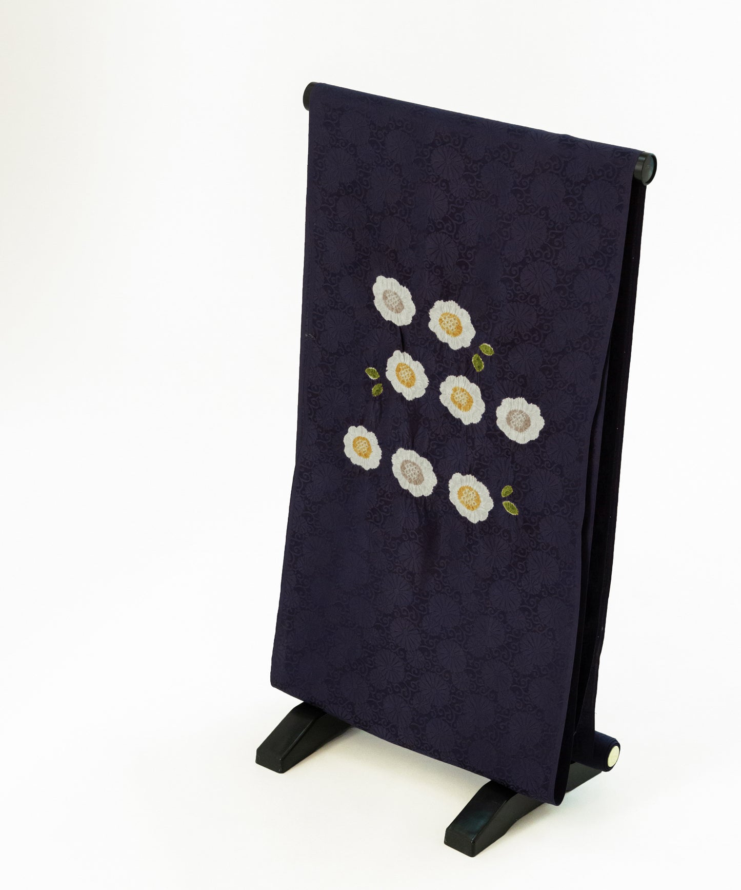 丸太遠藤 絞り九寸名古屋帯「二重葉付小花」