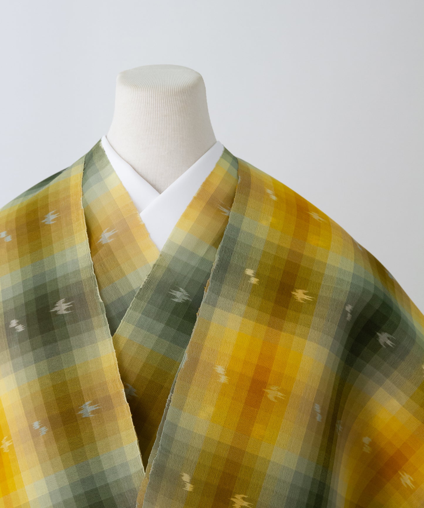 壁上布 琉球かすり着尺 「黄、緑」大城誠光織物工房制作