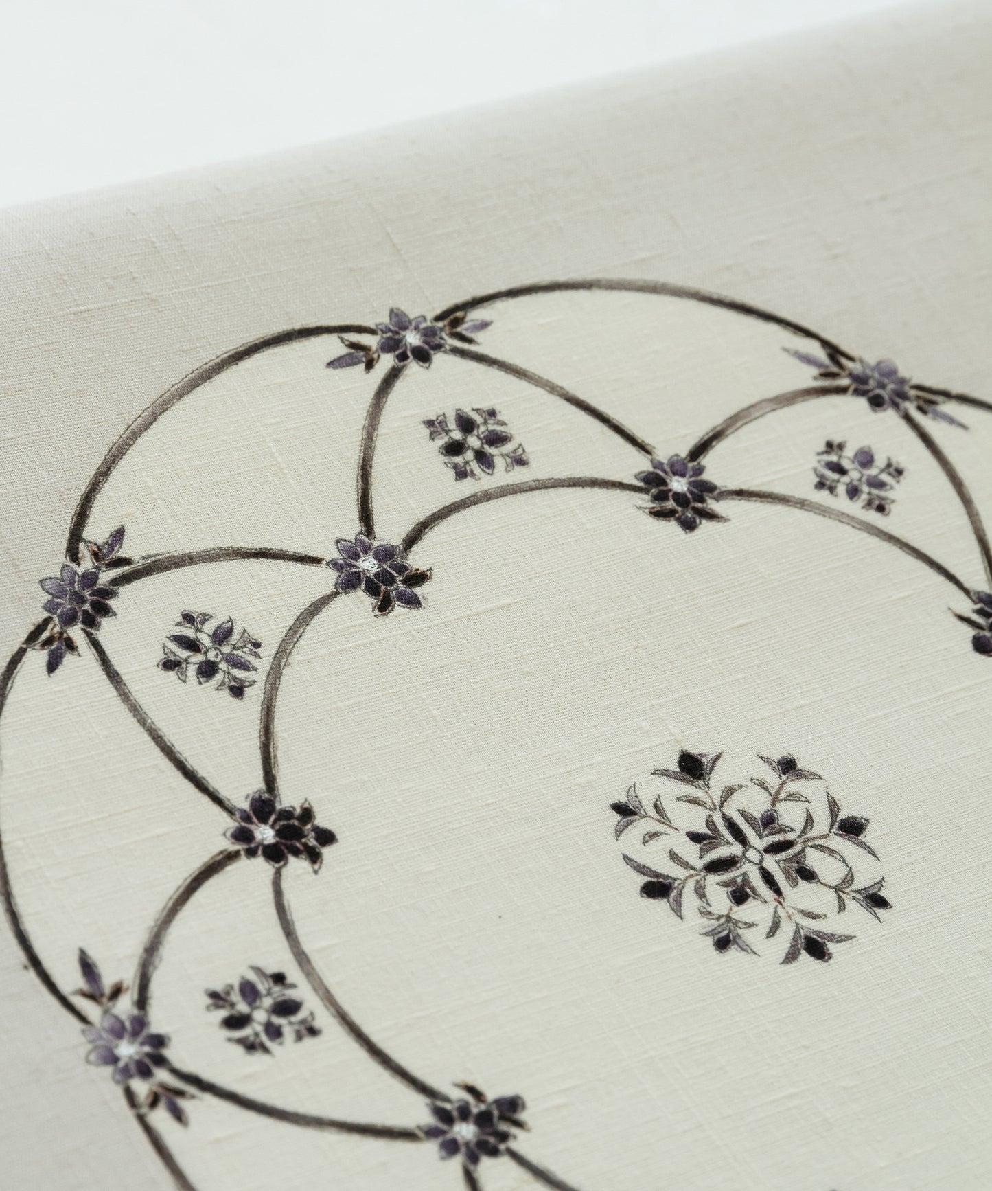 京都小阪制作 真糊糸目友禅 九寸名古屋帯「華紋皿」(価格はお問い合わせくださいませ)