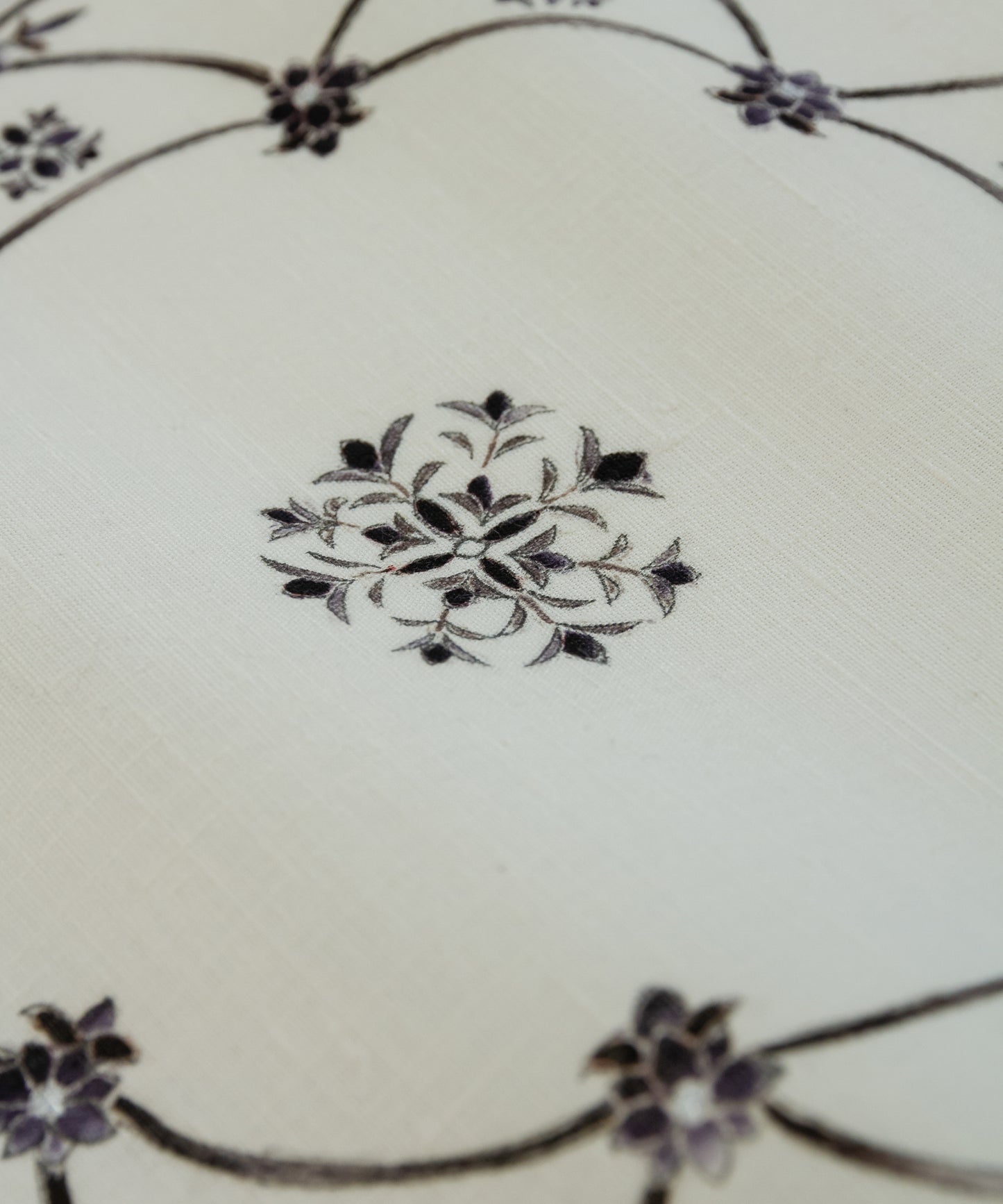 京都小阪制作 真糊糸目友禅 九寸名古屋帯「華紋皿」(価格はお問い合わせくださいませ)