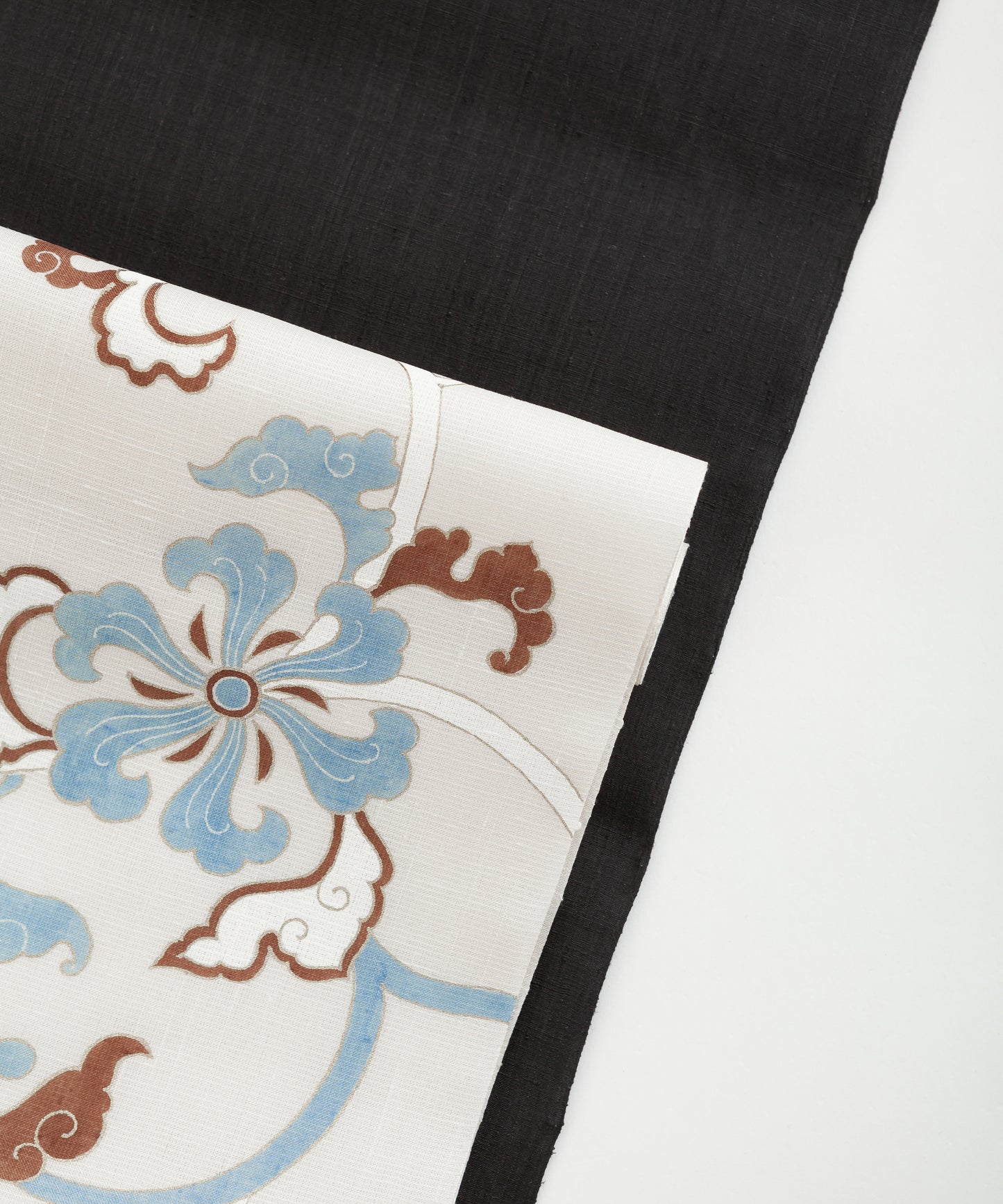Authentic Yuuki Tsumugi Shizuori (ground fabric) Sumi black plain color
