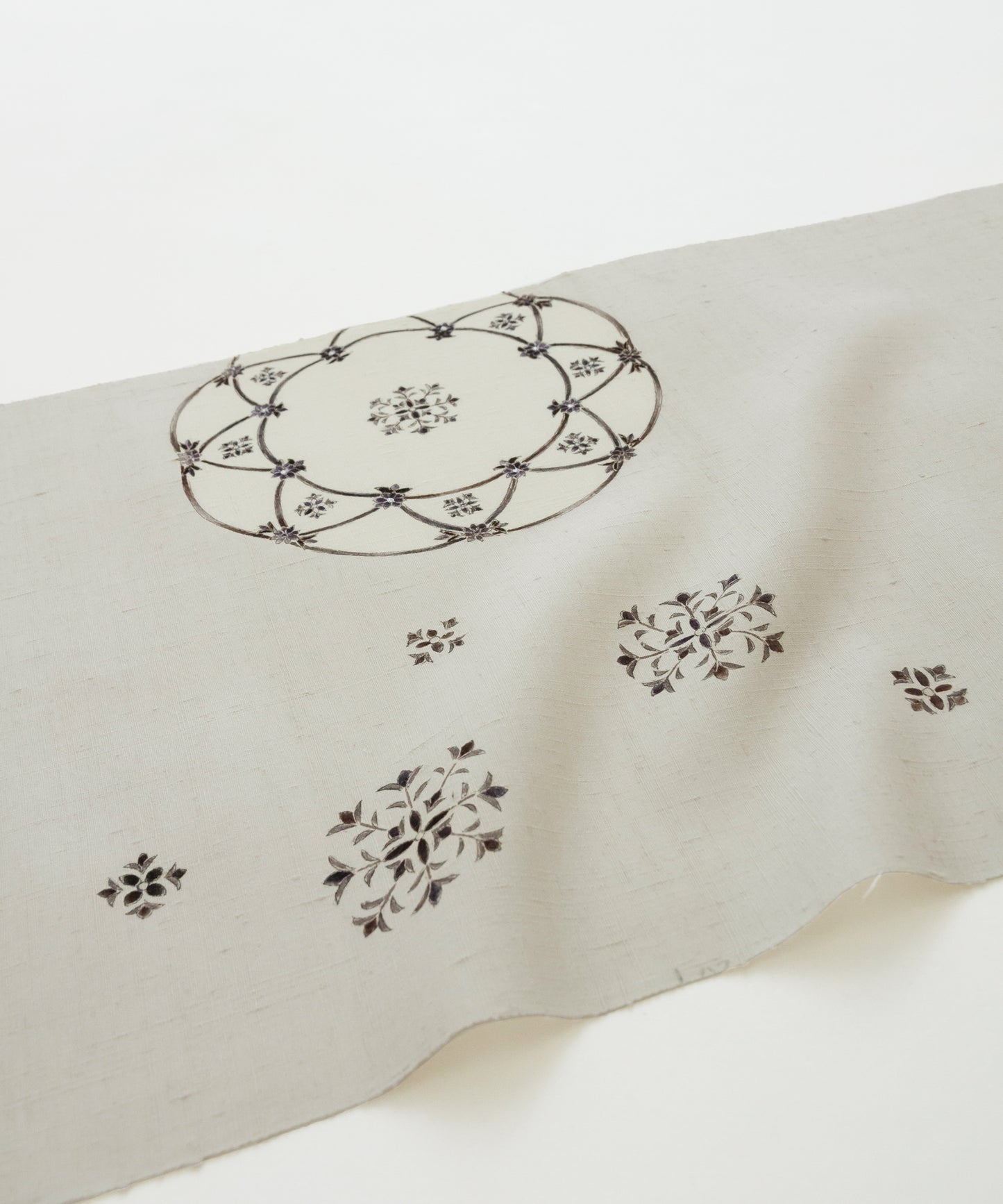 京都小阪制作 真糊糸目友禅 九寸名古屋帯「華紋皿」(価格はお問い合わせくださいませ)