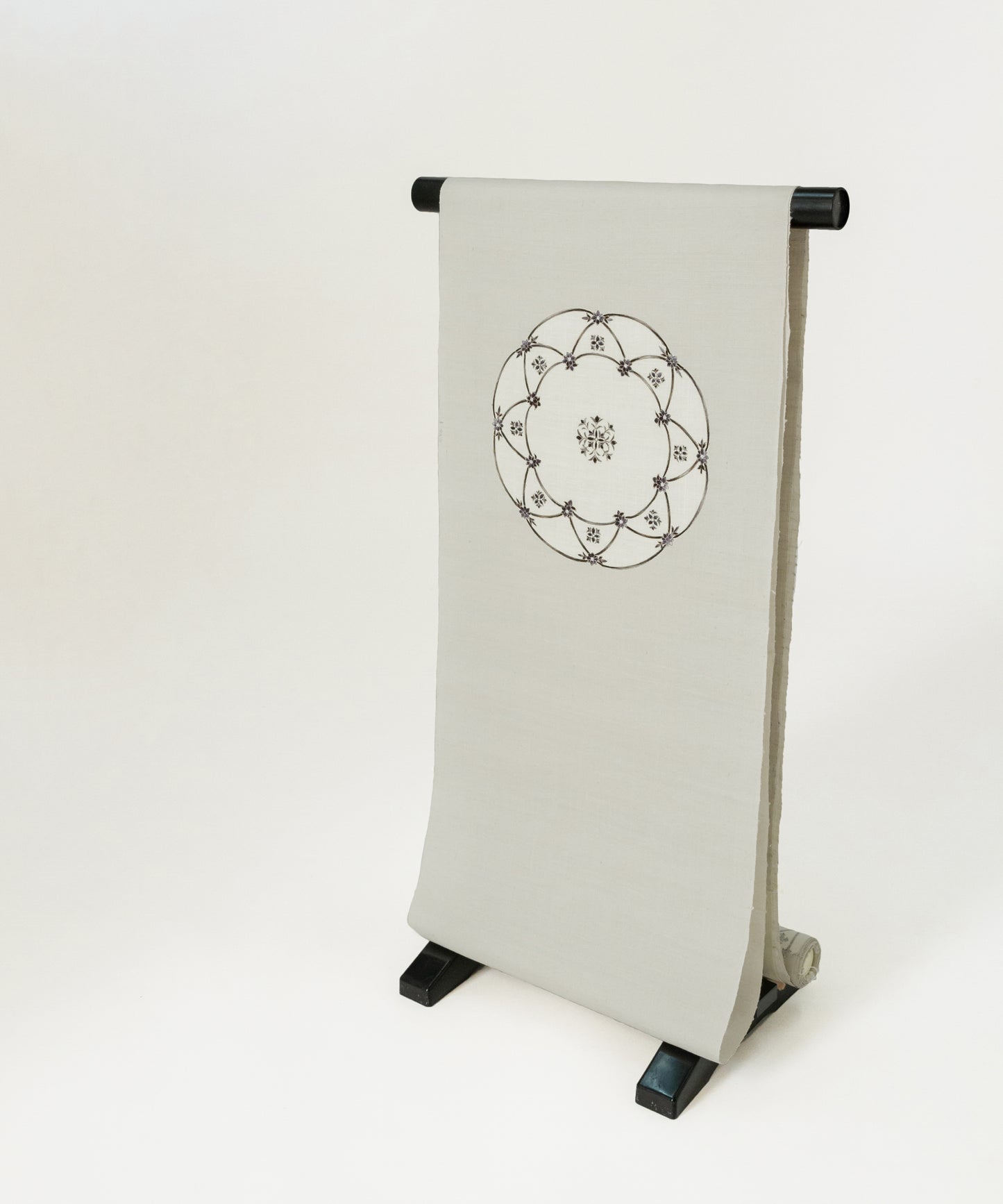 京都小阪制作 真糊糸目友禅 九寸名古屋帯「華紋皿」(価格はお問い合わせくださいませ)