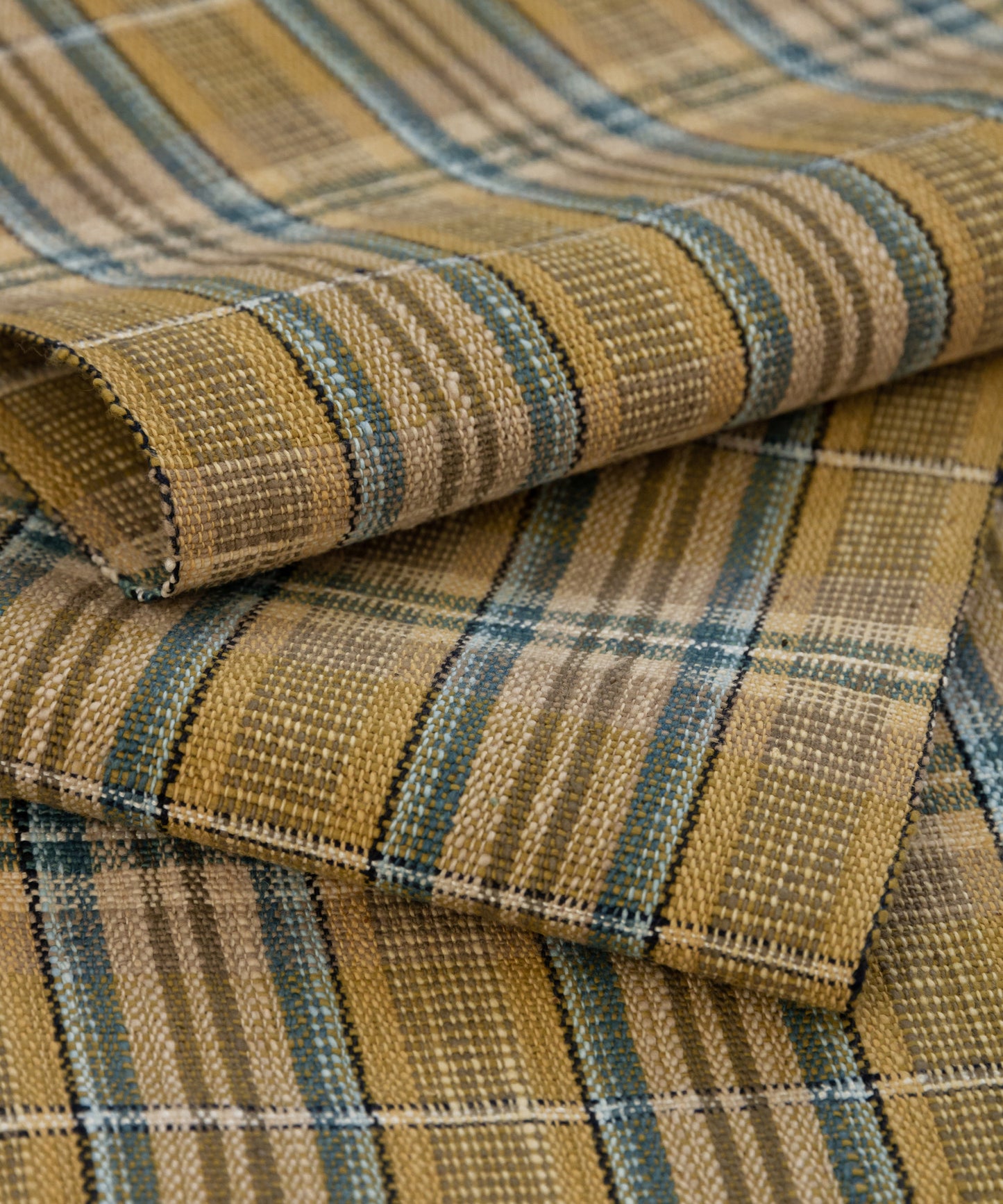 丹波布八寸帯 植木展子作「やしゃぶし、栗、こぶな草、藍」