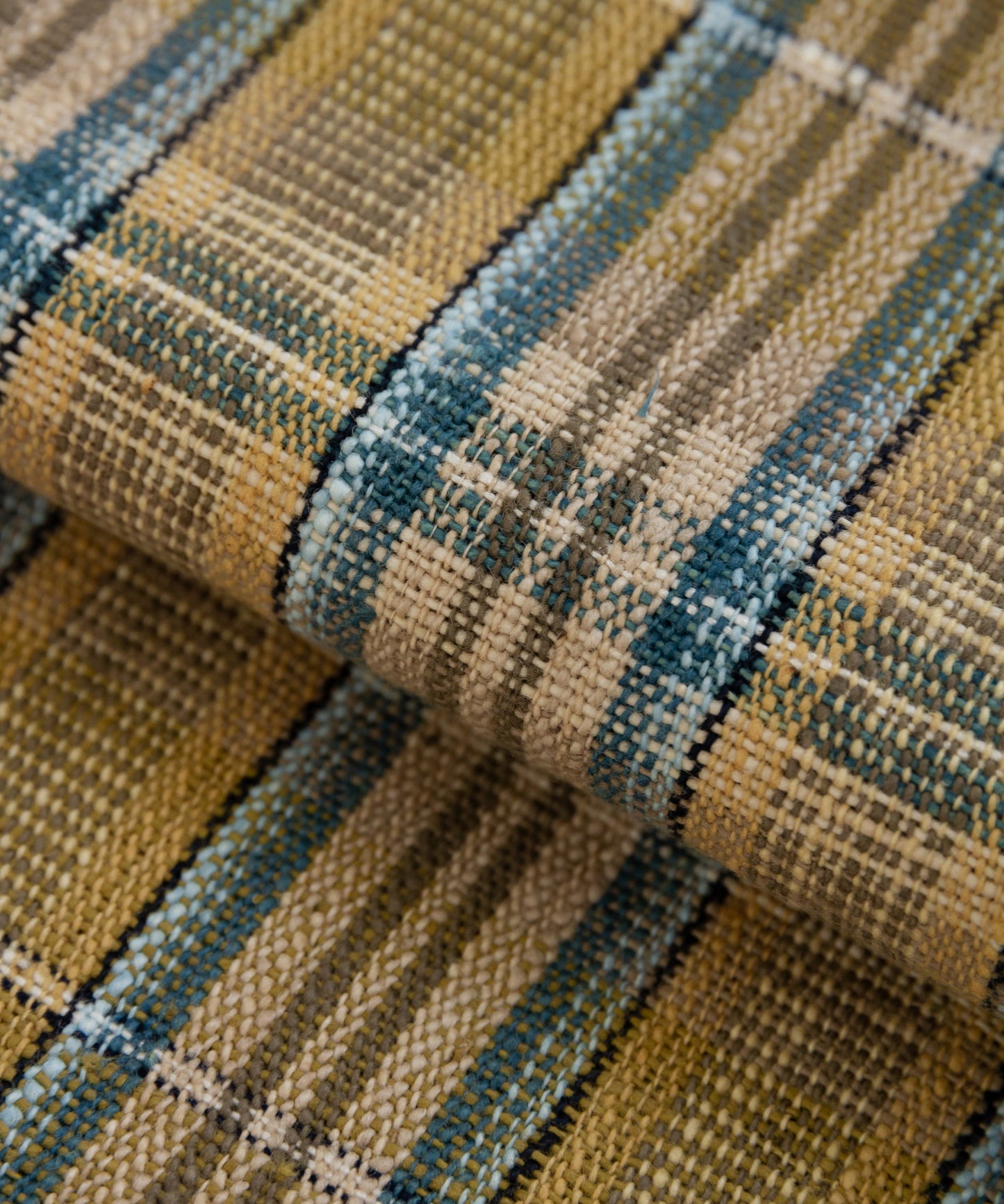 丹波布八寸帯 植木展子作「やしゃぶし、栗、こぶな草、藍」