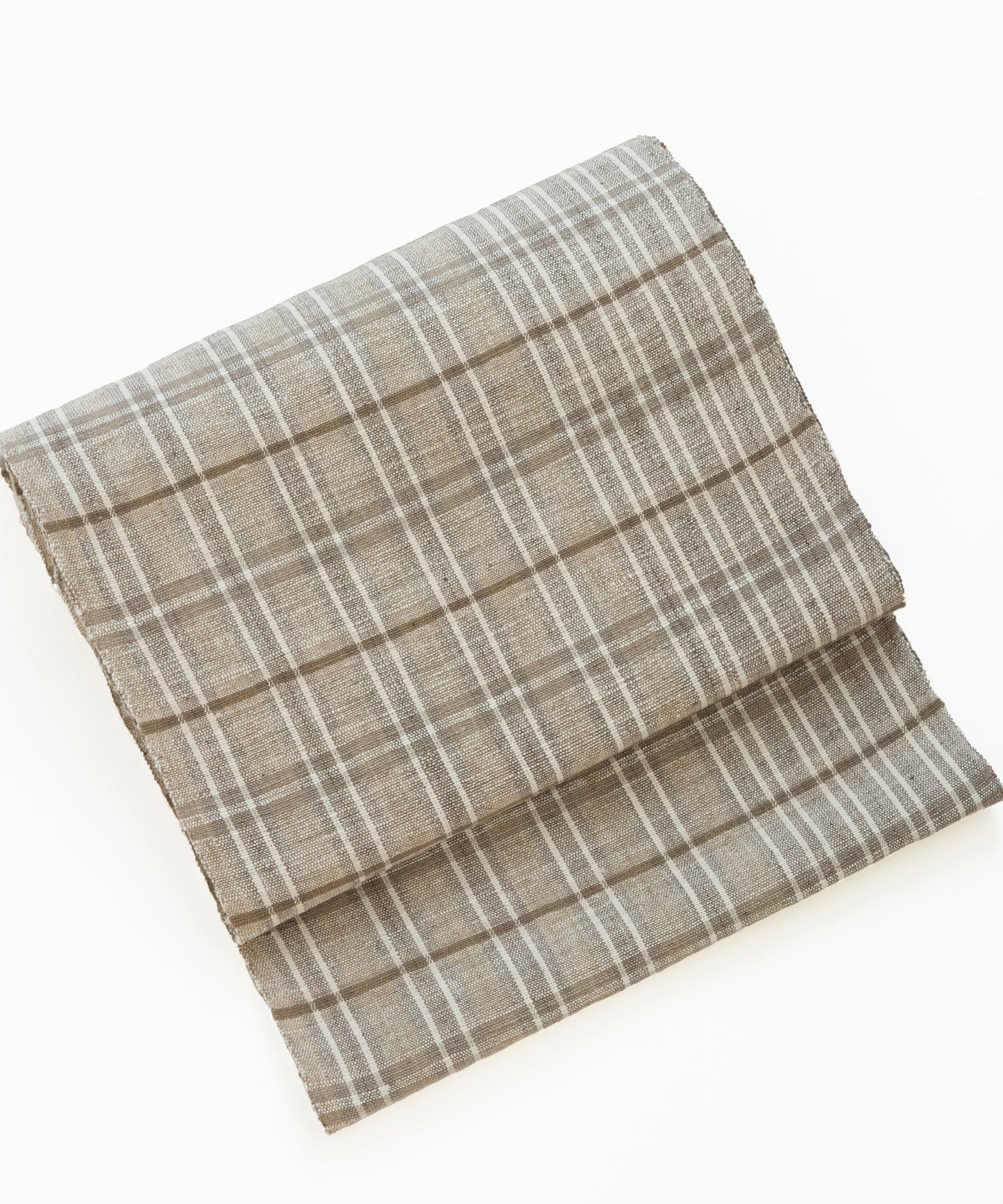 丹波布八寸帯 塚口佳代作「栗、こぶな草」