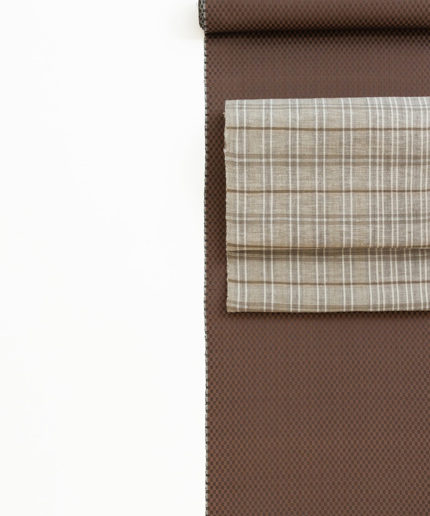 丹波布八寸帯 塚口佳代作「栗、こぶな草」