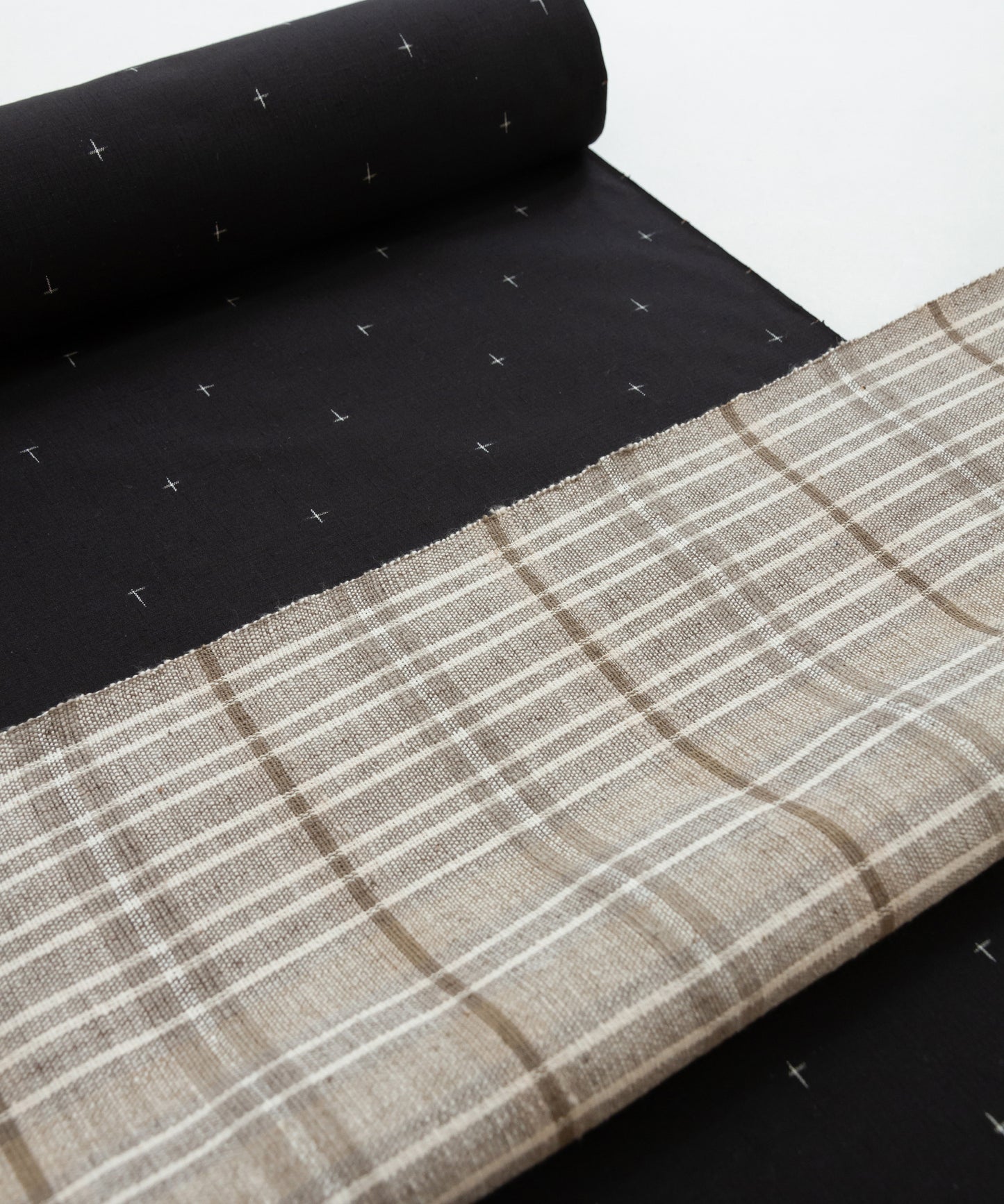 丹波布八寸帯 塚口佳代作「栗、こぶな草」