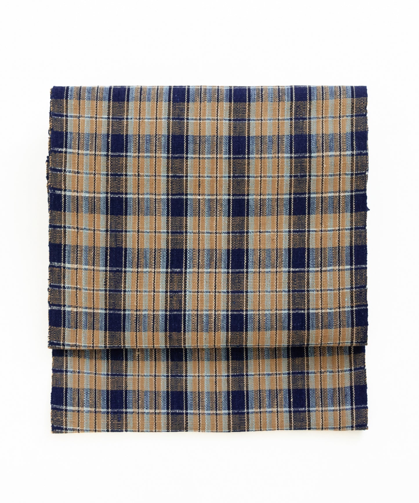 丹波布八寸帯 植木展子作「栗、藍」