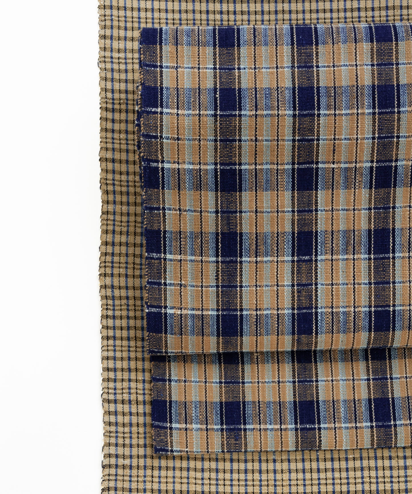 丹波布八寸帯 植木展子作「栗、藍」