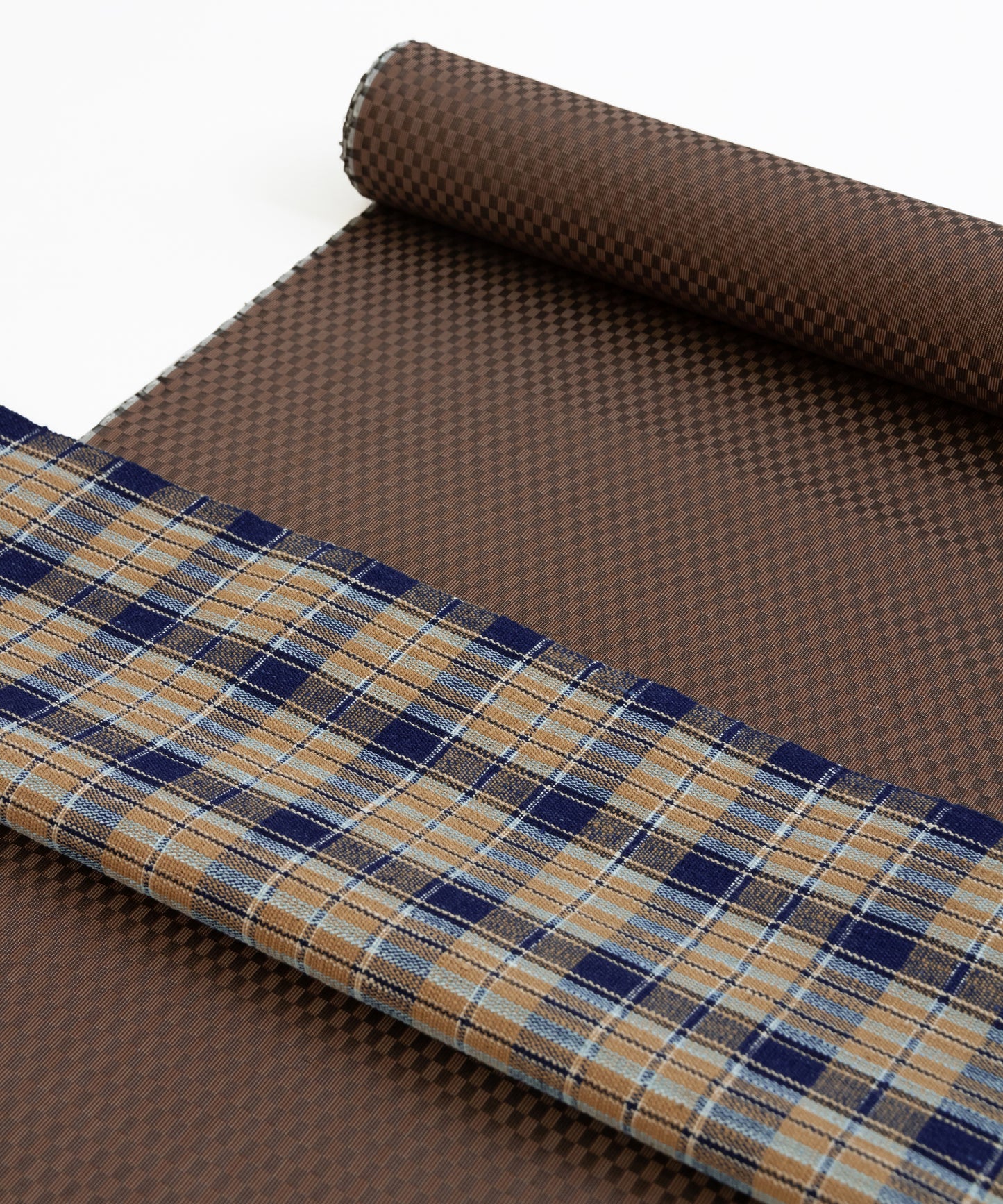 丹波布八寸帯 植木展子作「栗、藍」