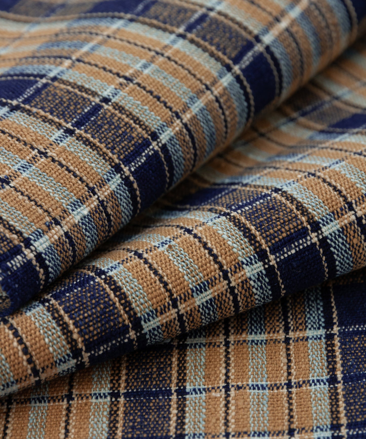 丹波布八寸帯 植木展子作「栗、藍」