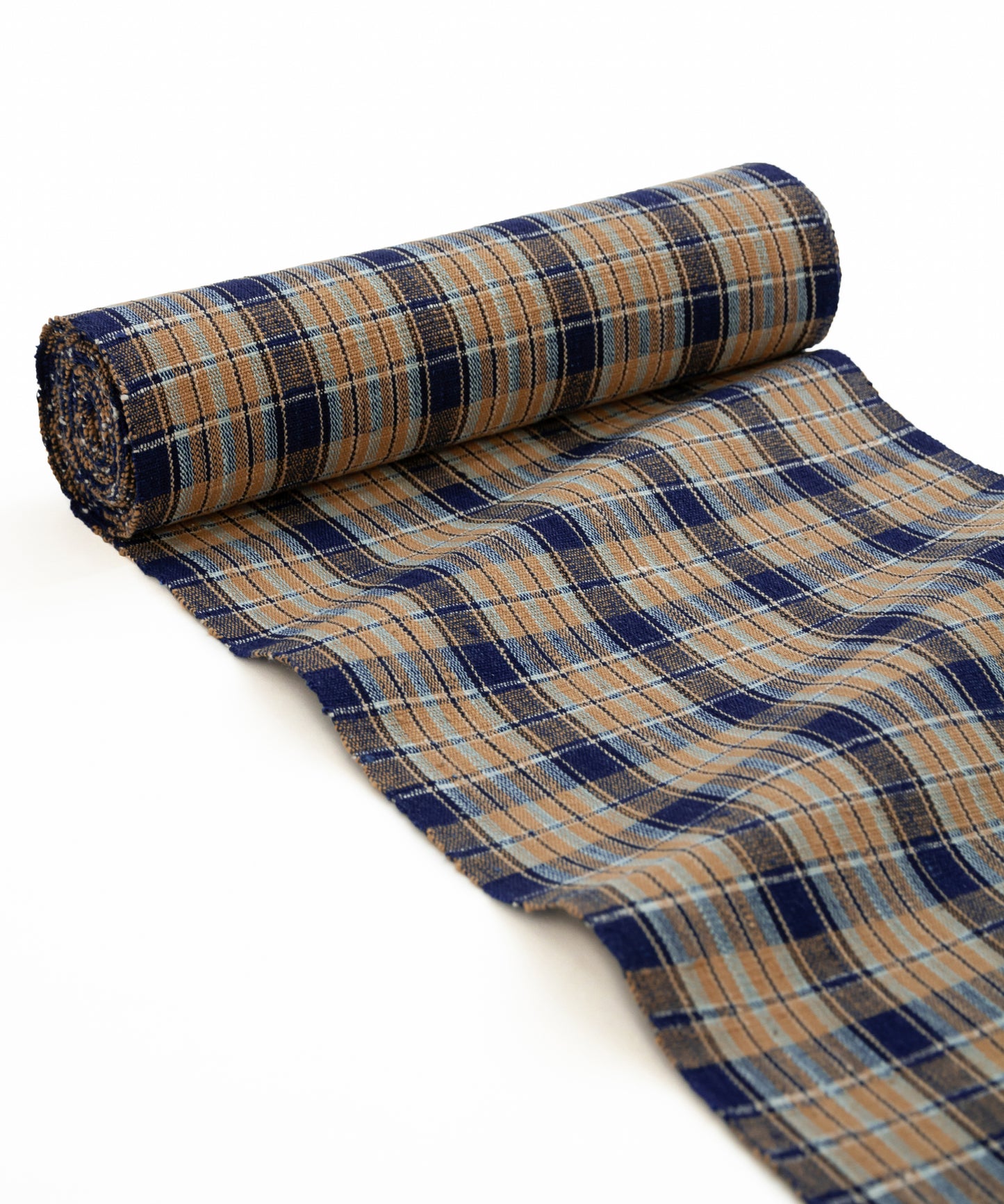 丹波布八寸帯 植木展子作「栗、藍」