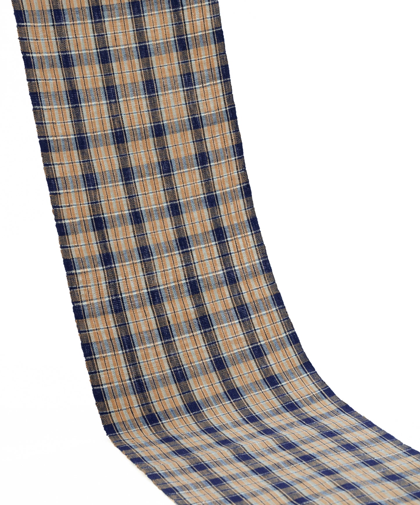 丹波布八寸帯 植木展子作「栗、藍」