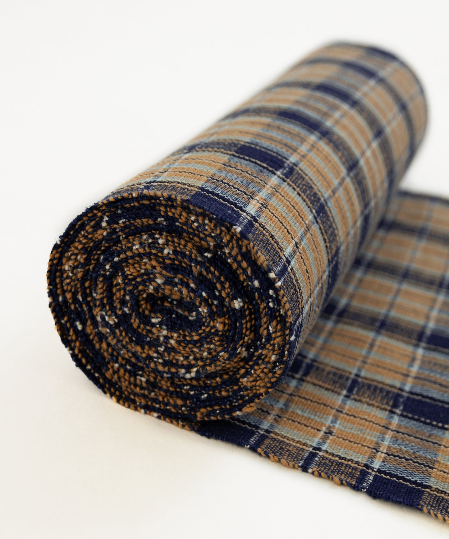 丹波布八寸帯 植木展子作「栗、藍」