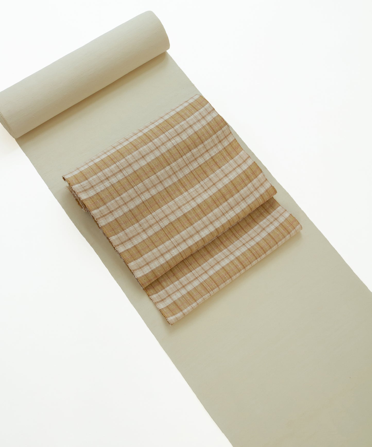 丹波布八寸帯 塚口佳代作「栗、すすき、梅」