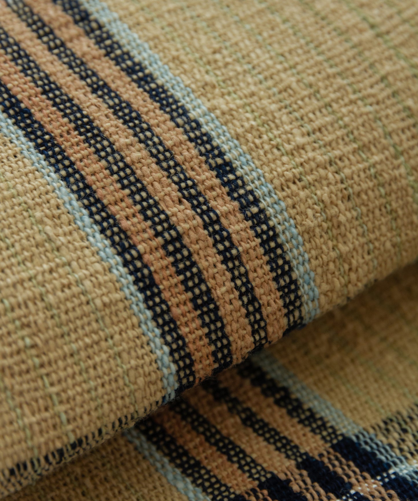 丹波布八寸帯 荒木幸子作「やしゃぶし、栗、藍、こぶな草」