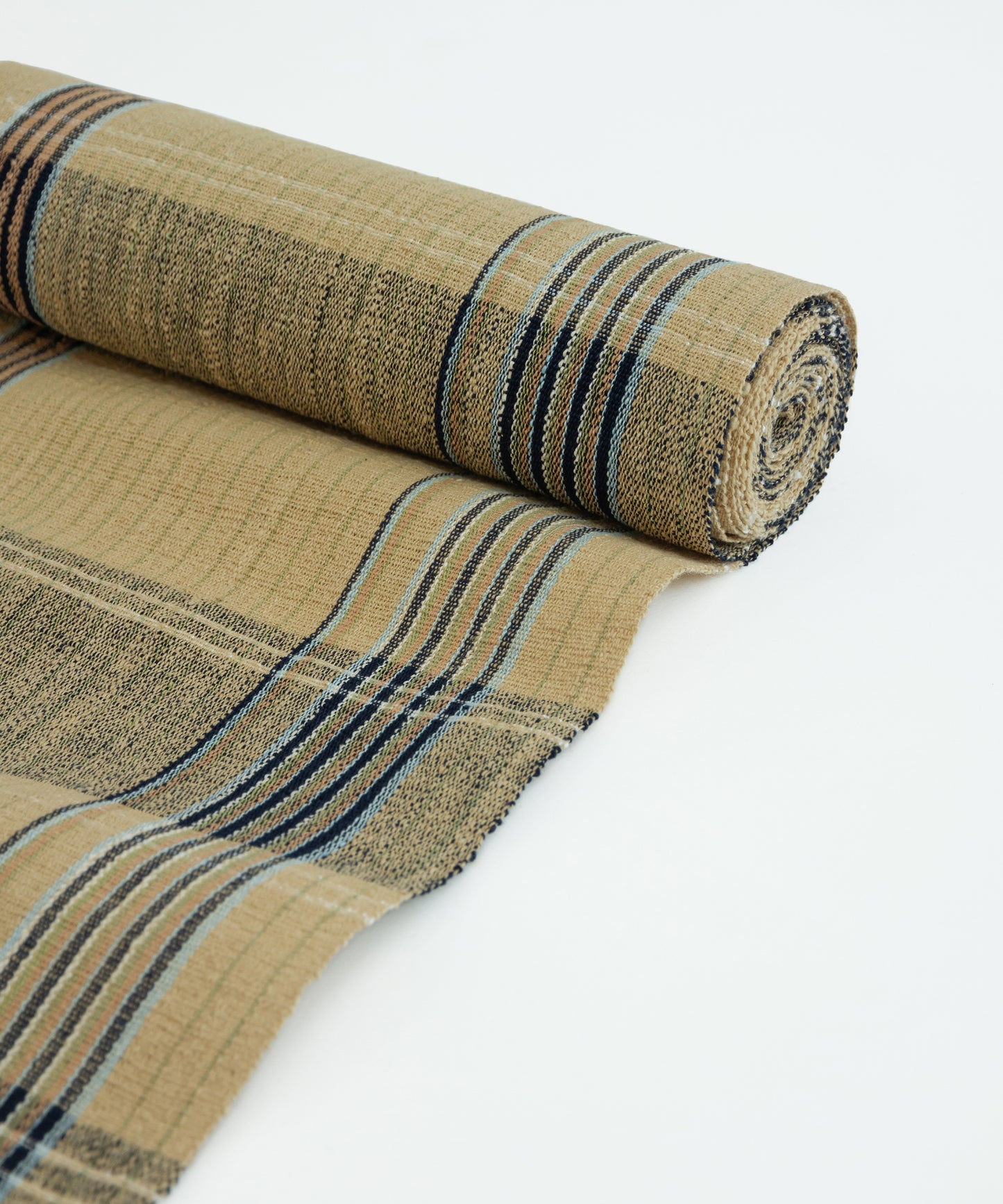 丹波布八寸帯 荒木幸子作「やしゃぶし、栗、藍、こぶな草」