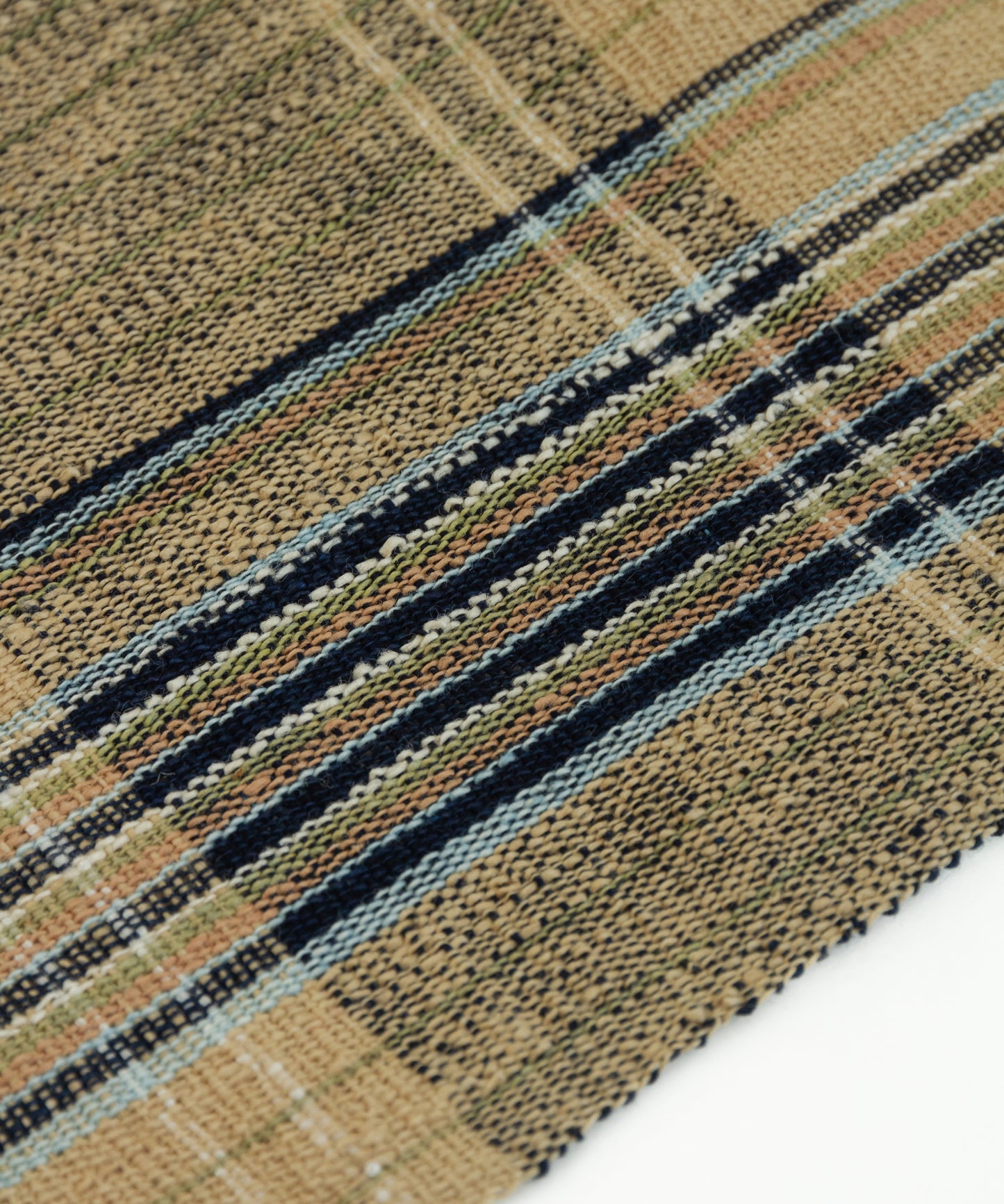 丹波布八寸帯 荒木幸子作「やしゃぶし、栗、藍、こぶな草」