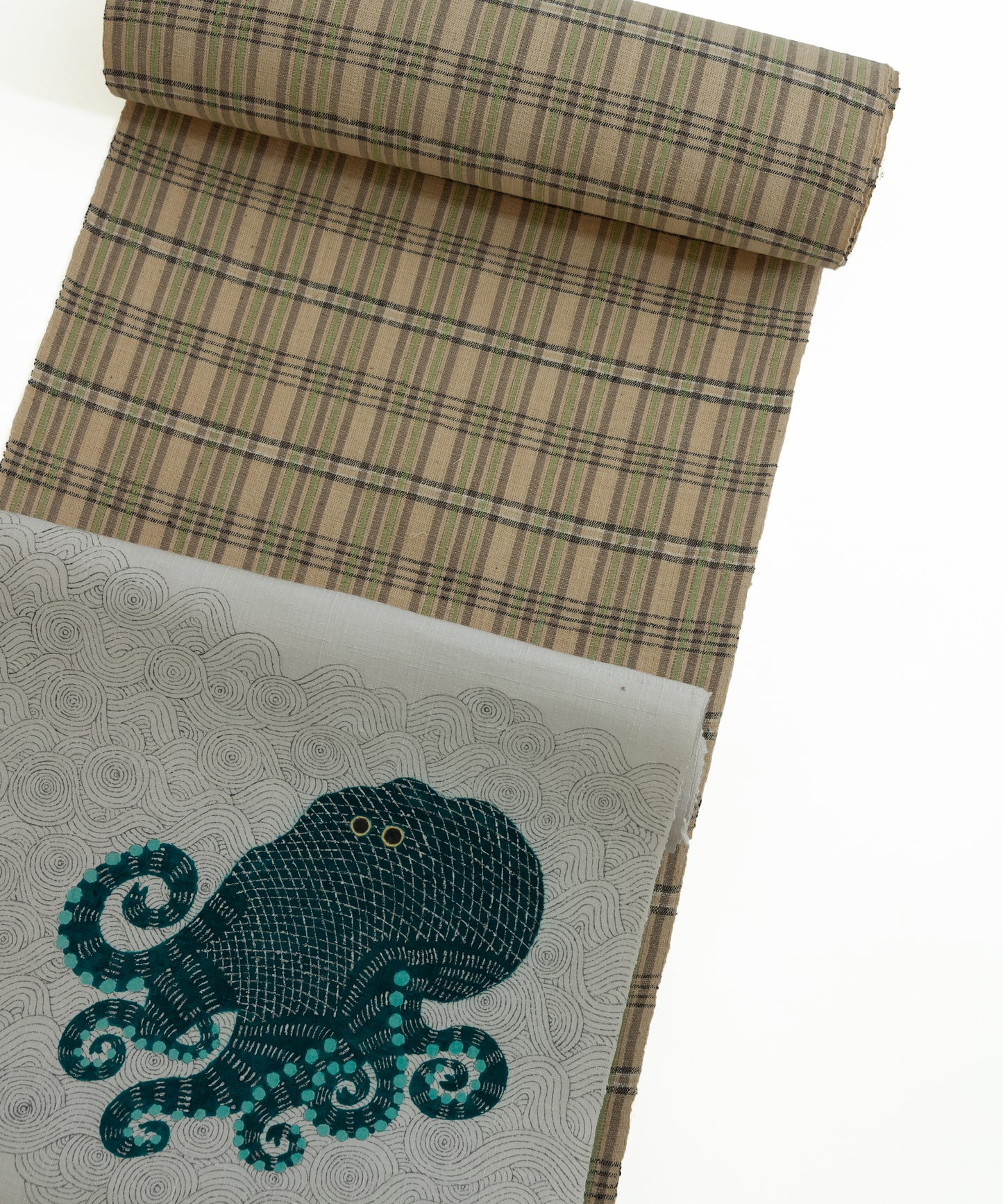 丹波布着尺 増田妙作「藍、栗、こぶな草」