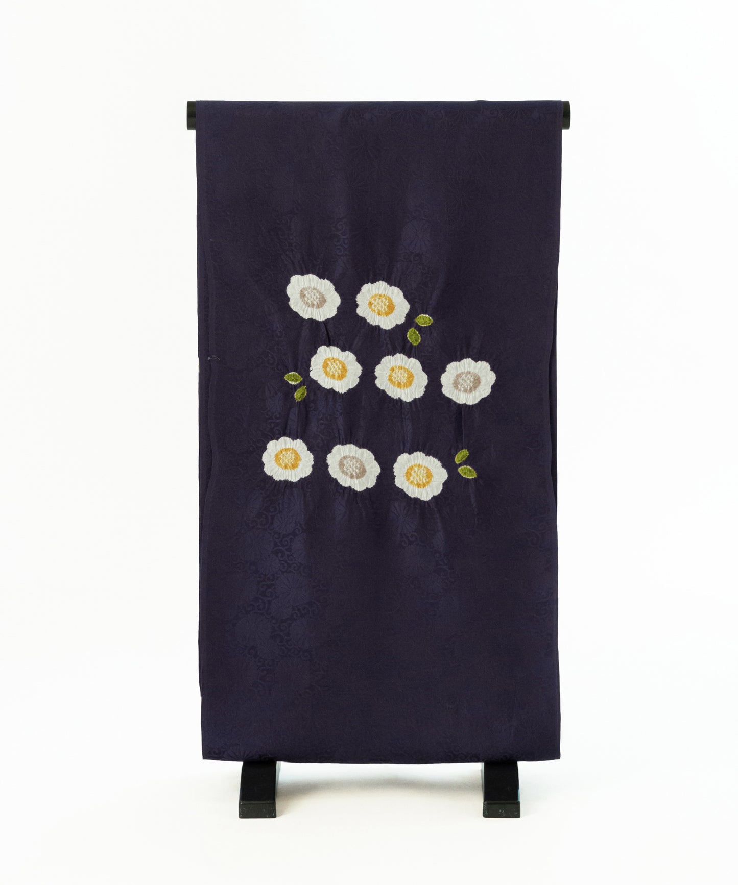 丸太遠藤 絞り九寸名古屋帯「二重葉付小花」