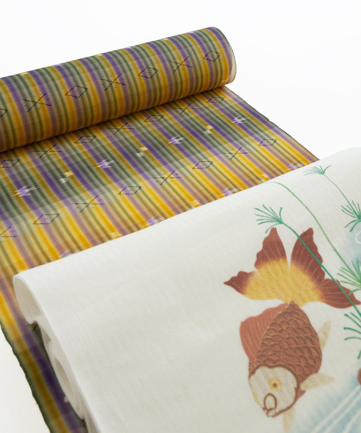 壁上布 琉球かすり着尺 大城誠光織物工房制作「四色の縦縞」