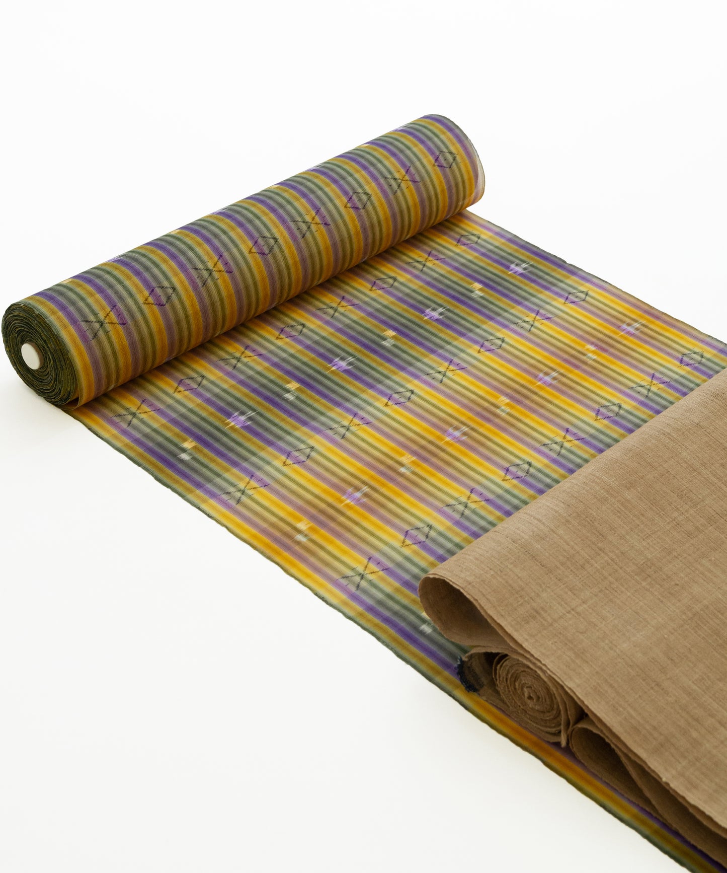 壁上布 琉球かすり着尺 大城誠光織物工房制作「四色の縦縞」