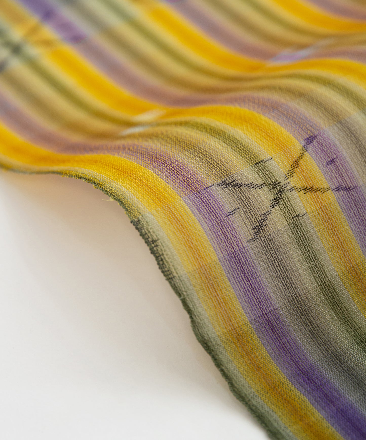 壁上布 琉球かすり着尺 大城誠光織物工房制作「四色の縦縞」