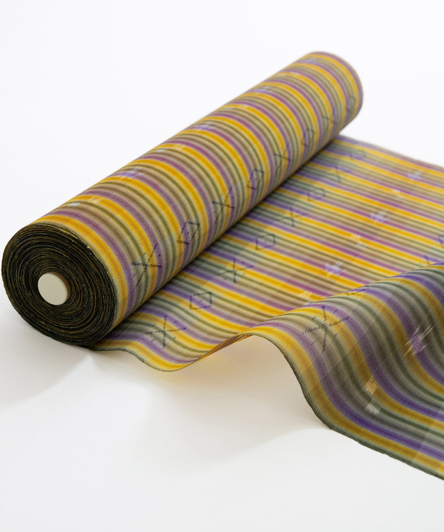 壁上布 琉球かすり着尺 大城誠光織物工房制作「四色の縦縞」