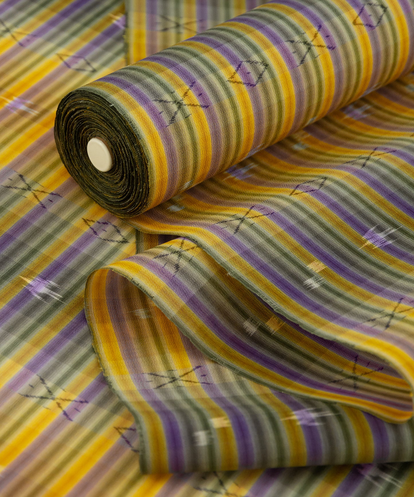 壁上布 琉球かすり着尺 大城誠光織物工房制作「四色の縦縞」