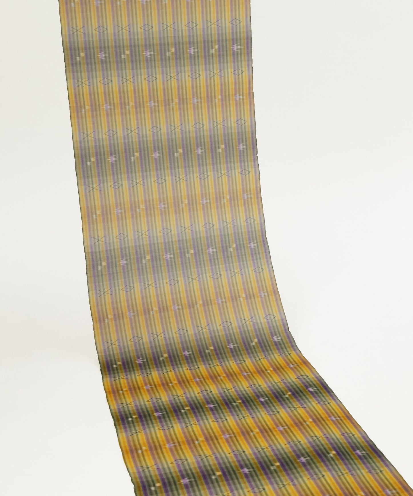 壁上布 琉球かすり着尺 大城誠光織物工房制作「四色の縦縞」