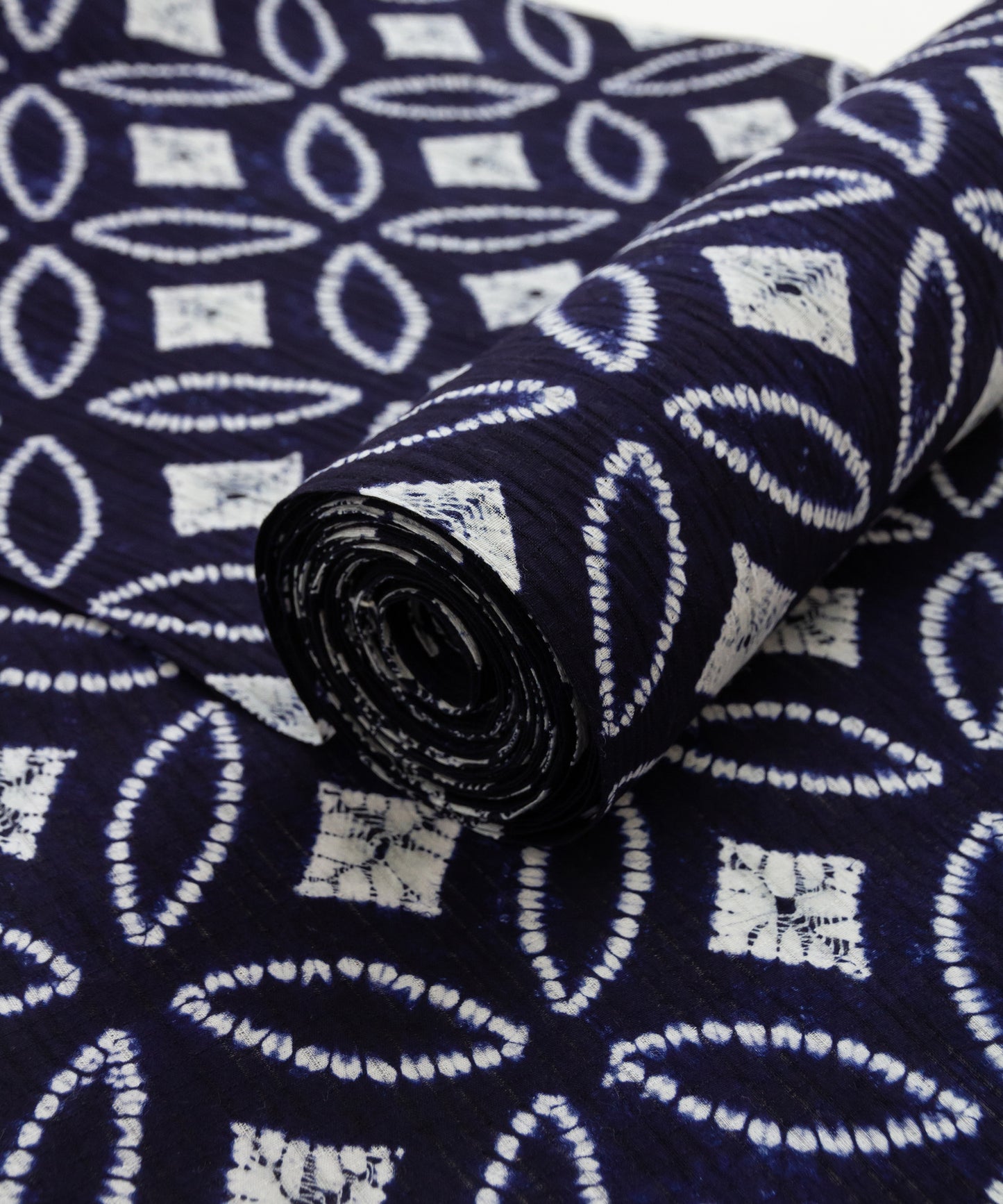 有松鳴海絞り 縫い巻上げ絞り「総七宝」