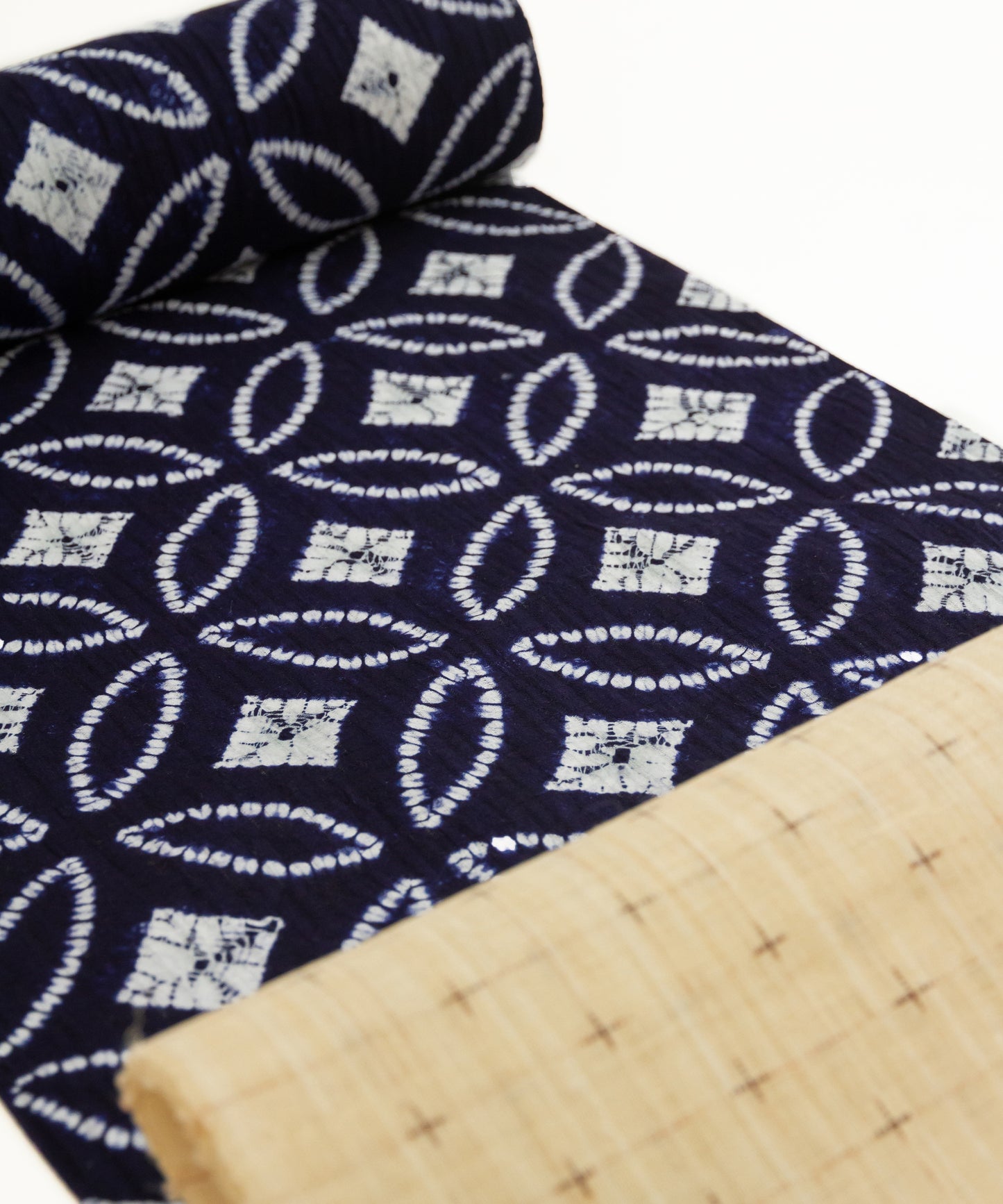 有松鳴海絞り 縫い巻上げ絞り「総七宝」