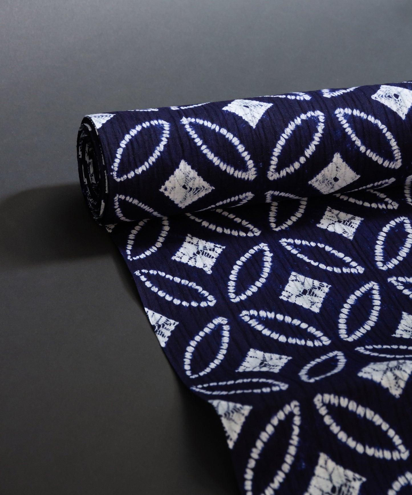 有松鳴海絞り 縫い巻上げ絞り「総七宝」