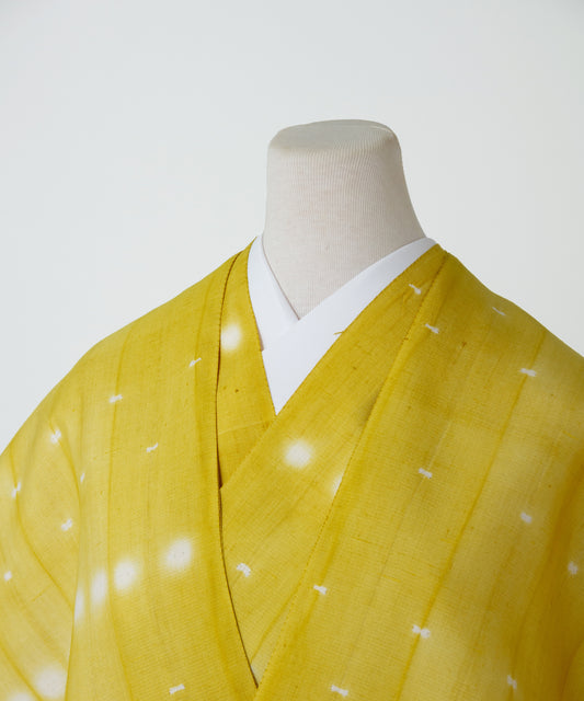しょうざん生紬着尺「ほたる絞り 黄」