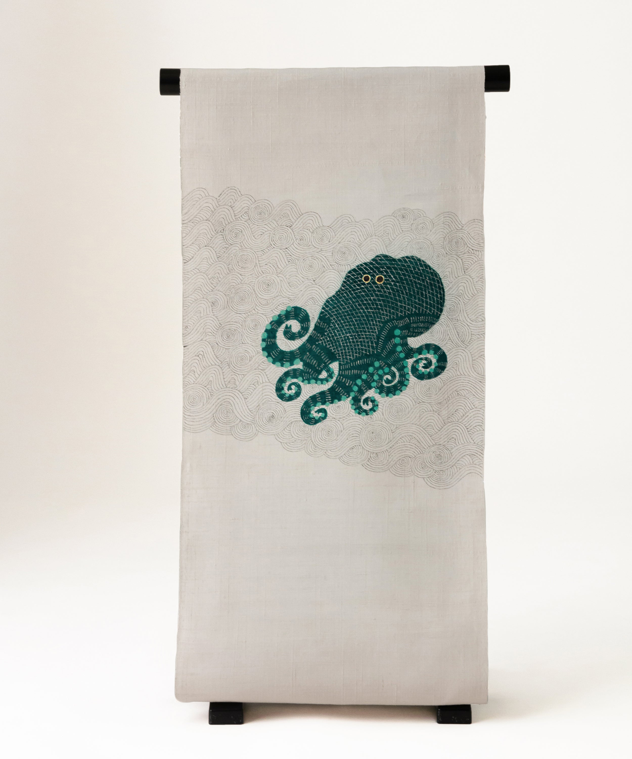 帯匠 誉田屋源兵衛 九寸名古屋帯 「蛸の小太郎 青緑」※価格はお