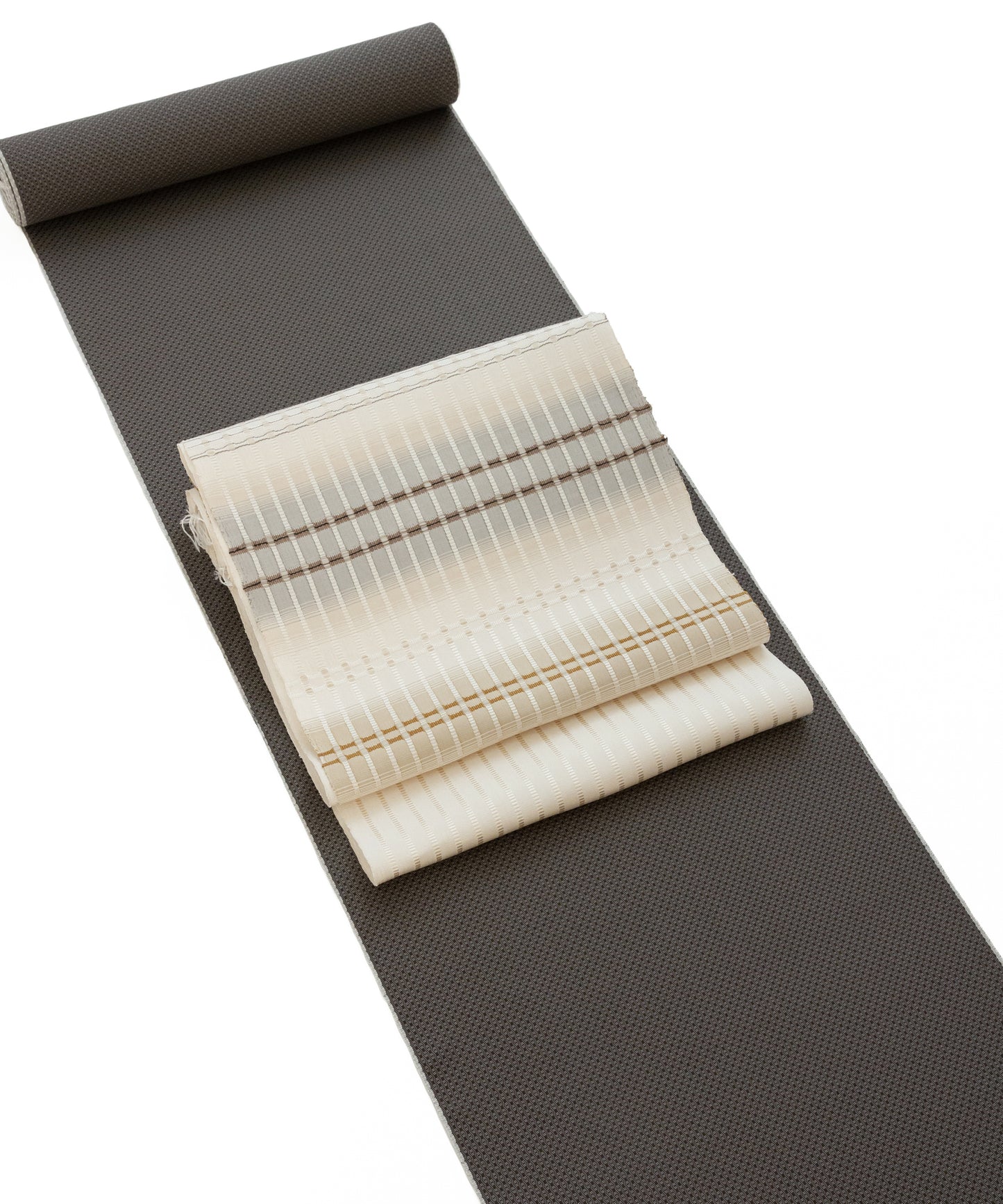 藤山千春 吉野間道九寸名古屋帯 「経緯吉野格子」