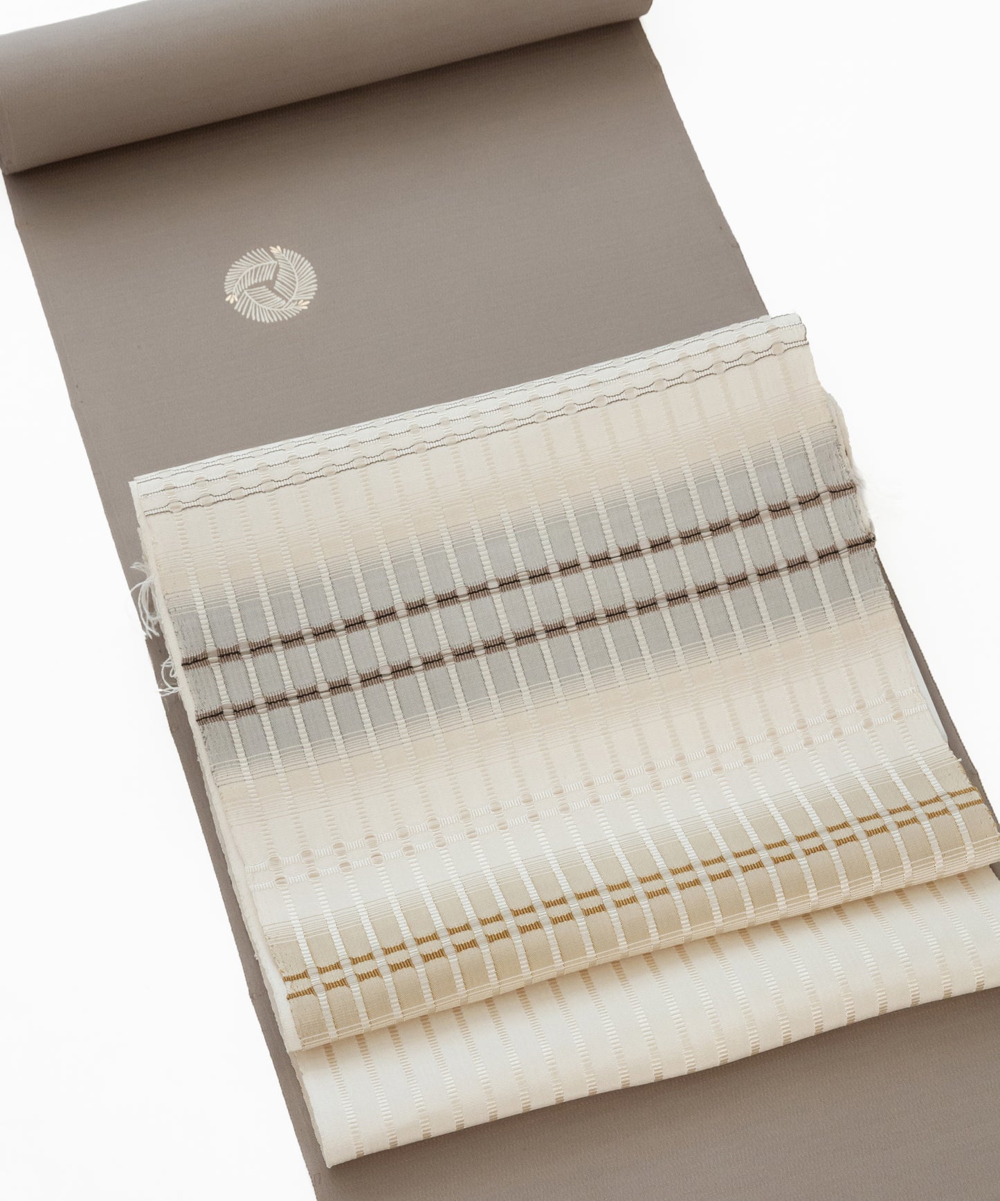 藤山千春 吉野間道九寸名古屋帯 「経緯吉野格子」