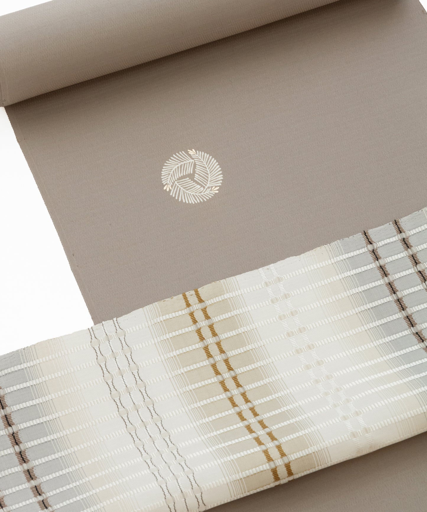 藤山千春 吉野間道九寸名古屋帯 「経緯吉野格子」