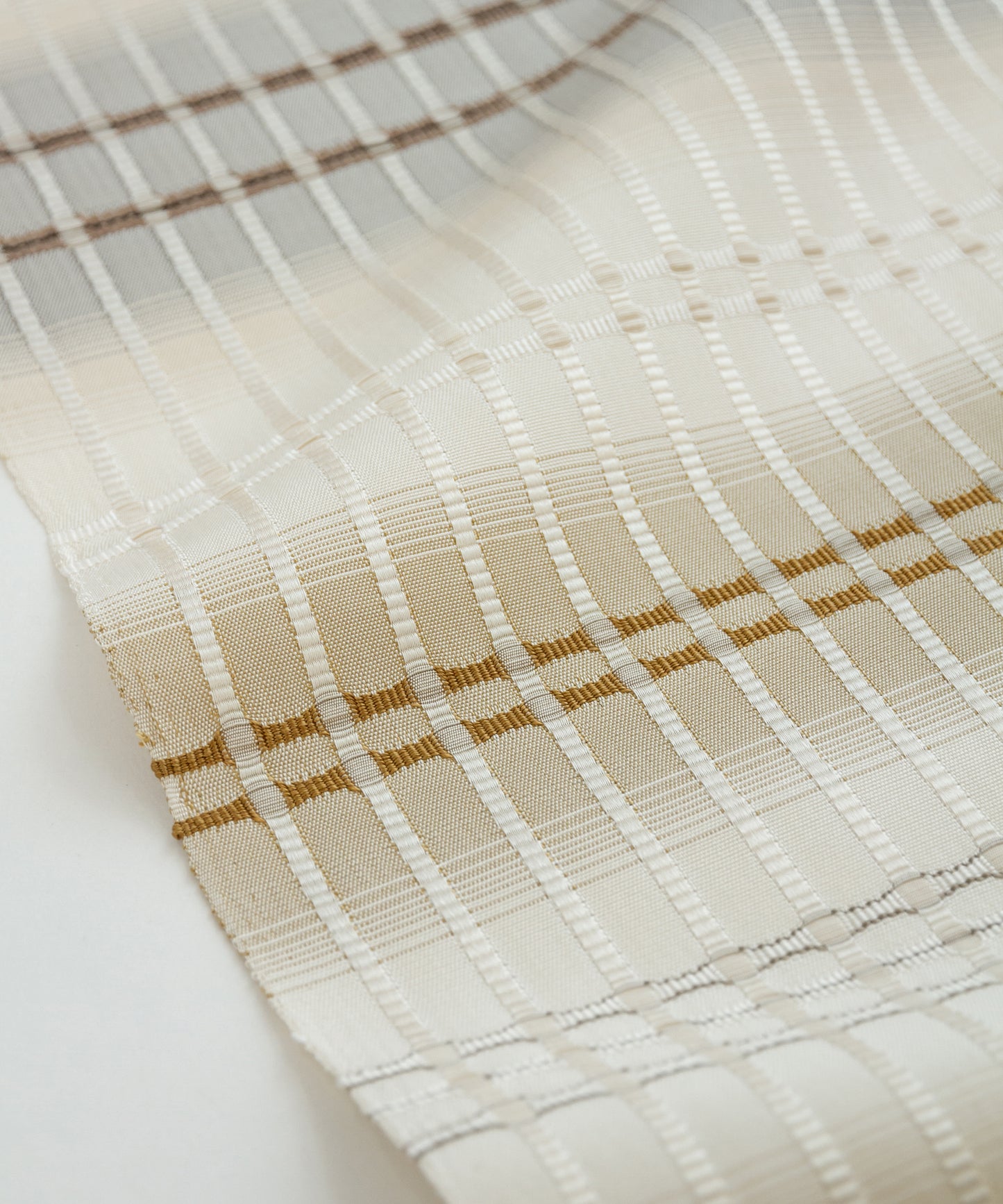 藤山千春 吉野間道九寸名古屋帯 「経緯吉野格子」