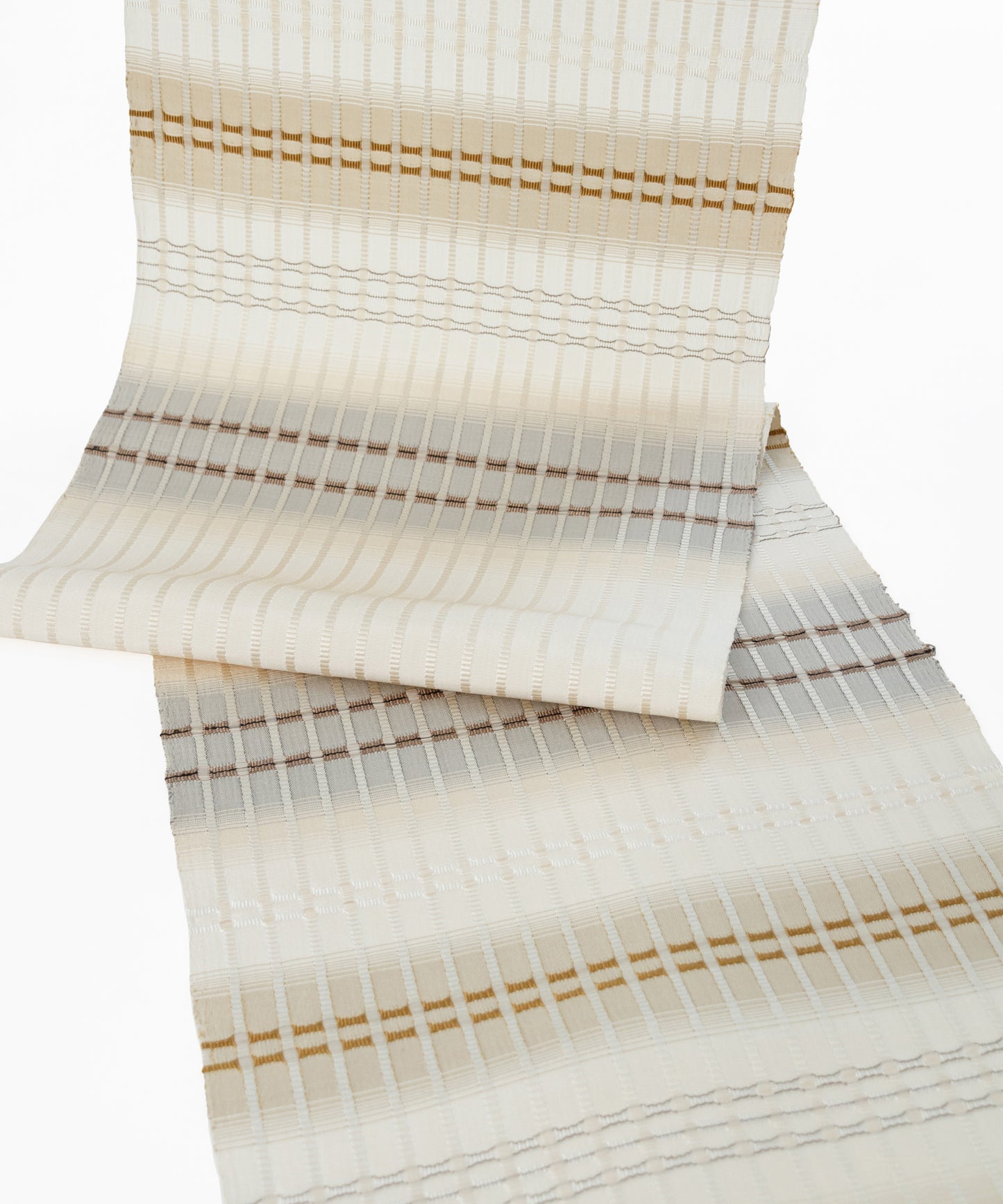 藤山千春 吉野間道九寸名古屋帯 「経緯吉野格子」