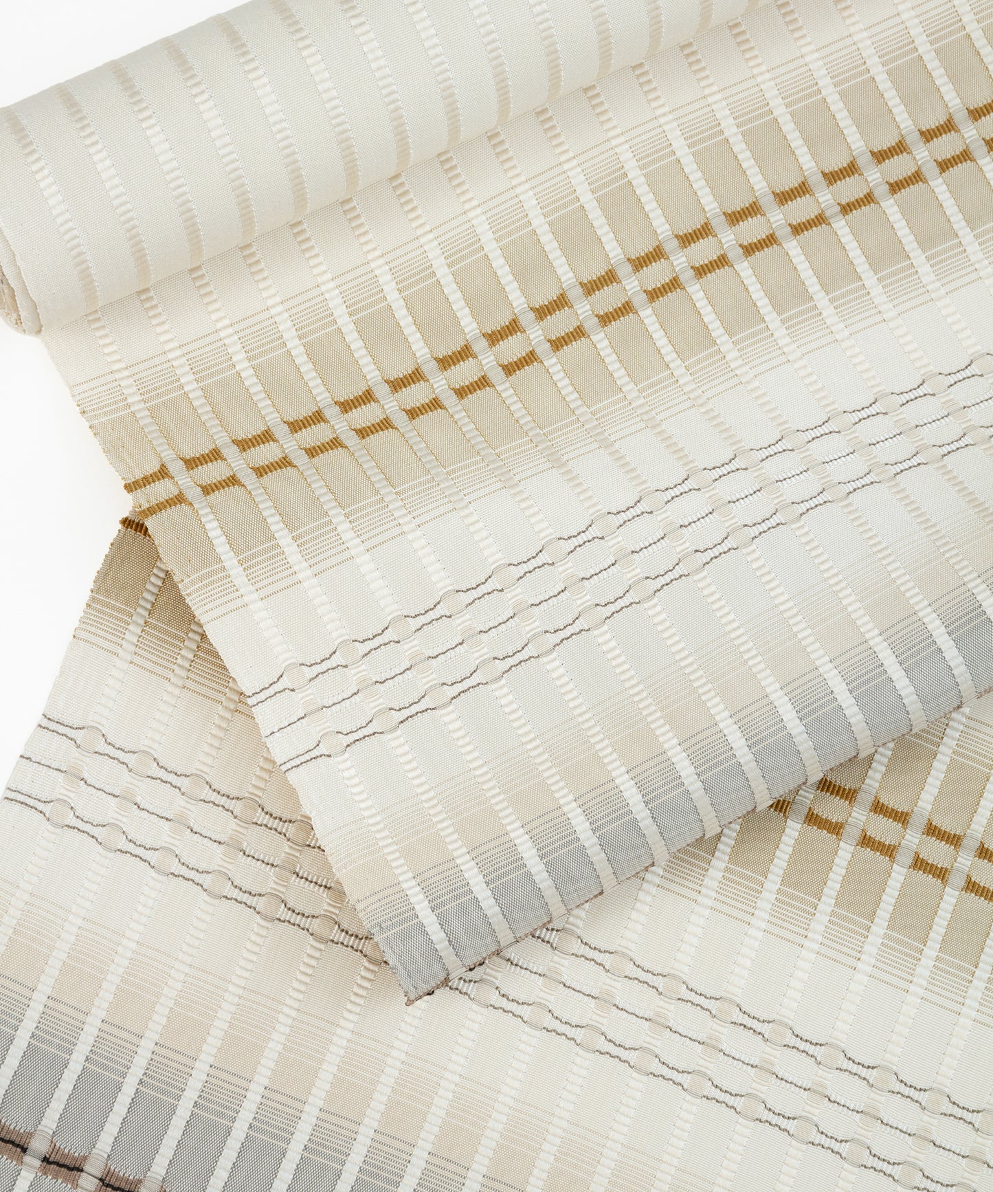 藤山千春 吉野間道九寸名古屋帯 「経緯吉野格子」