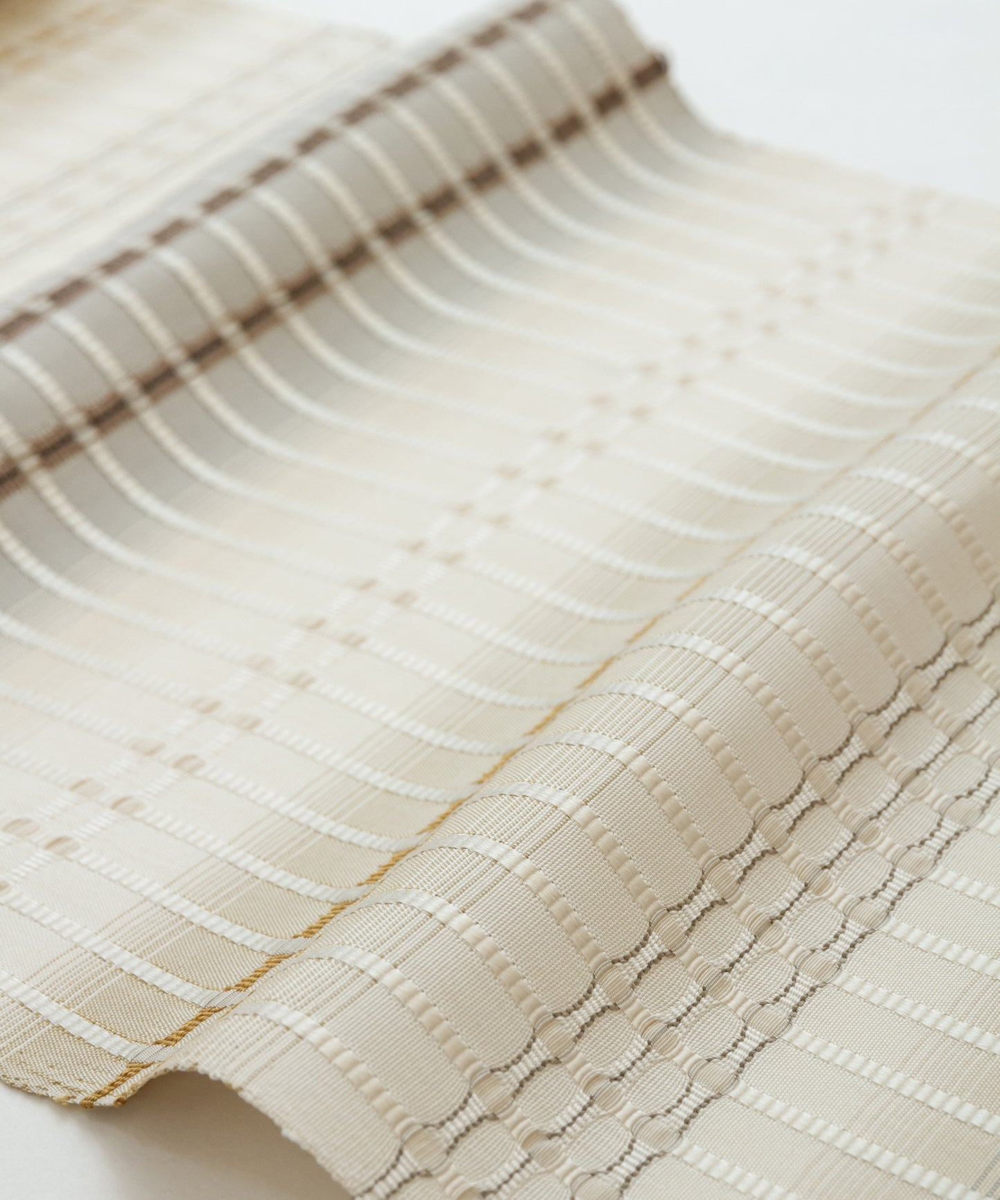 藤山千春 吉野間道九寸名古屋帯 「経緯吉野格子」