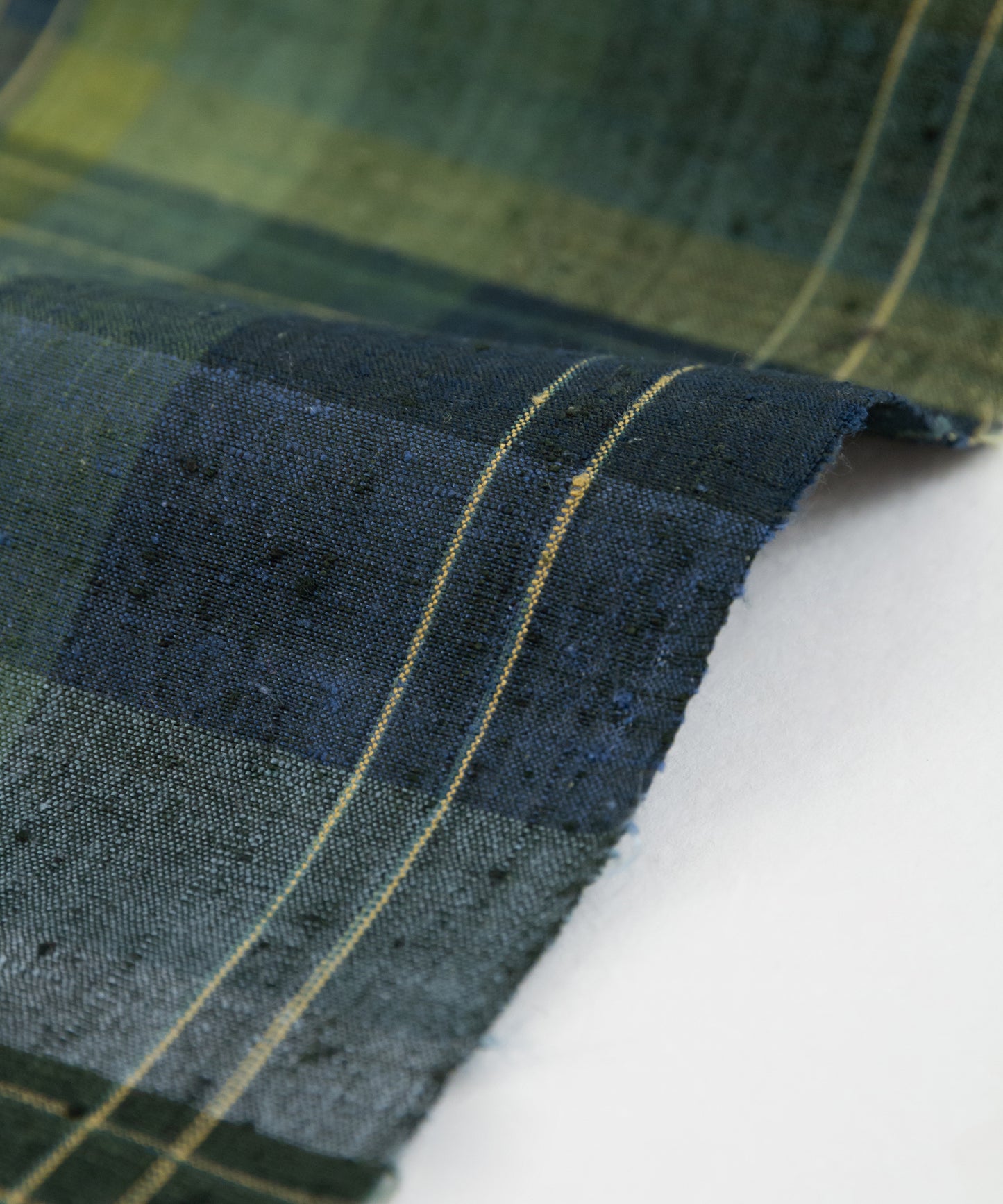 士乎路紬「青色緑色 暈し格子」