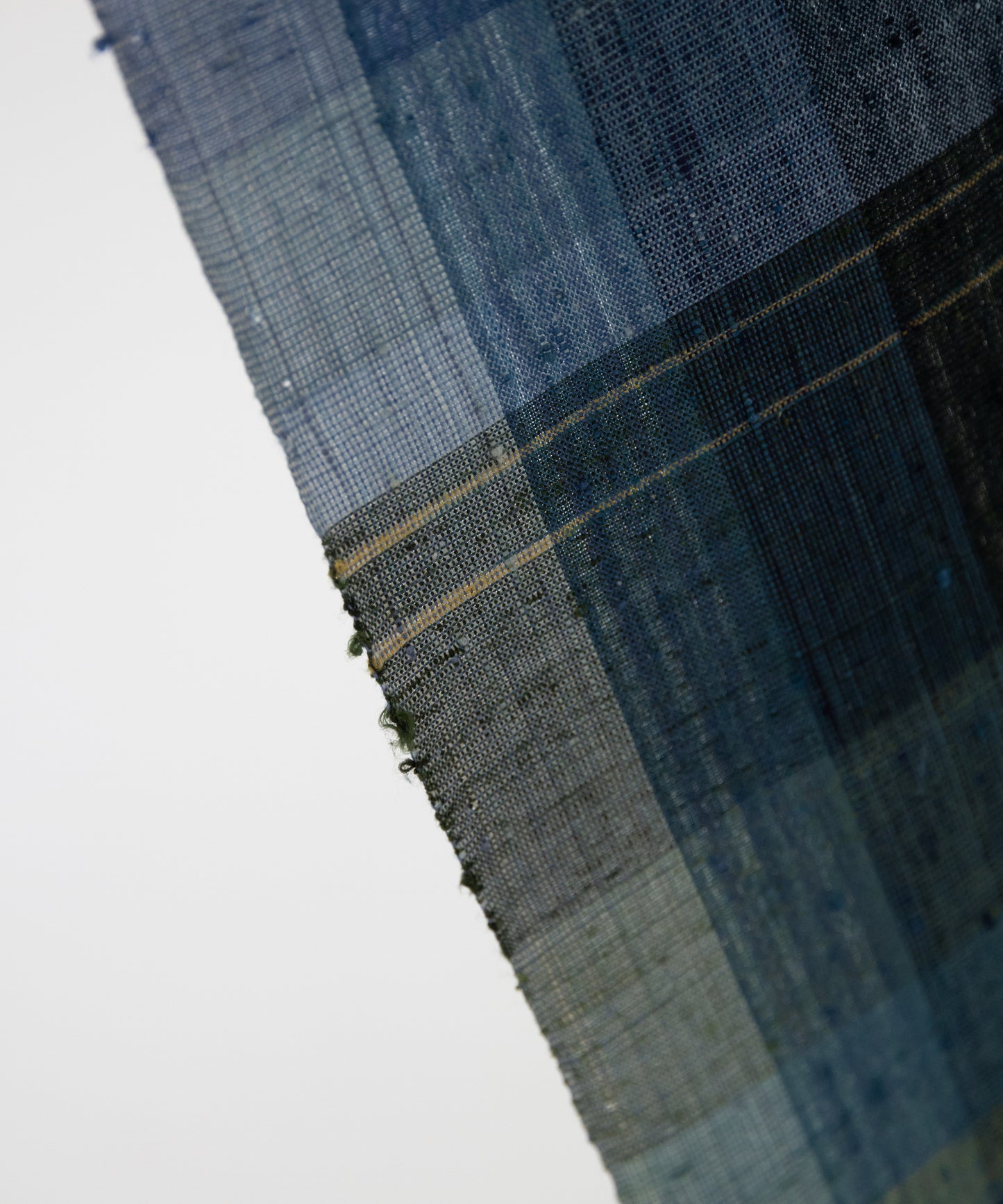 士乎路紬「青色緑色 暈し格子」