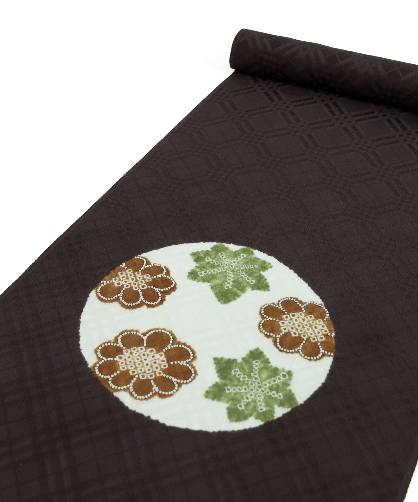 丸太遠藤 絞り九寸名古屋帯「丸取りに菊楓」※価格はお問い合わせくださいませ※