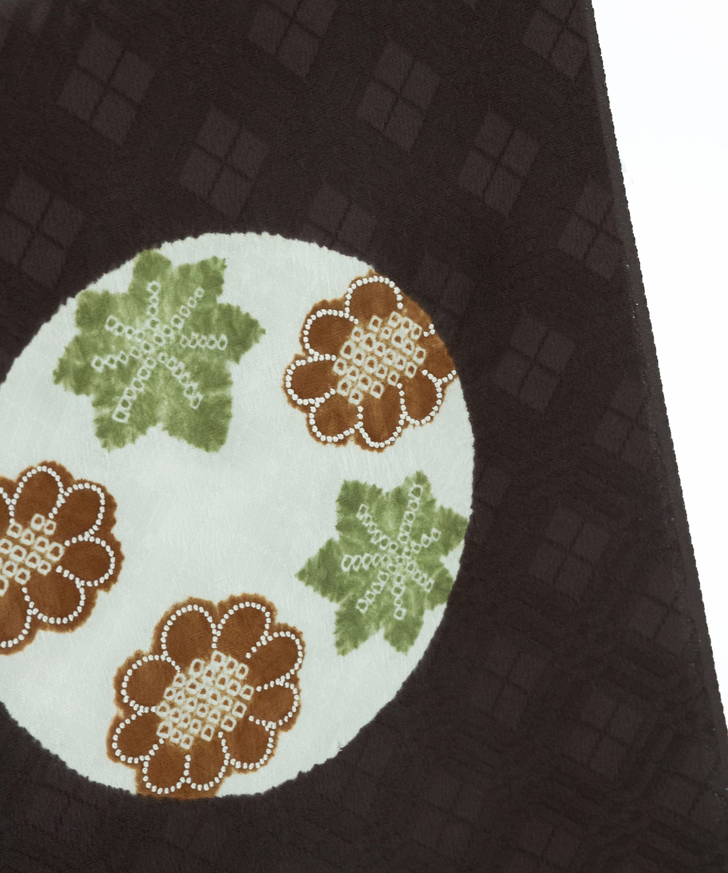 丸太遠藤 絞り九寸名古屋帯「丸取りに菊楓」※価格はお問い合わせくださいませ※