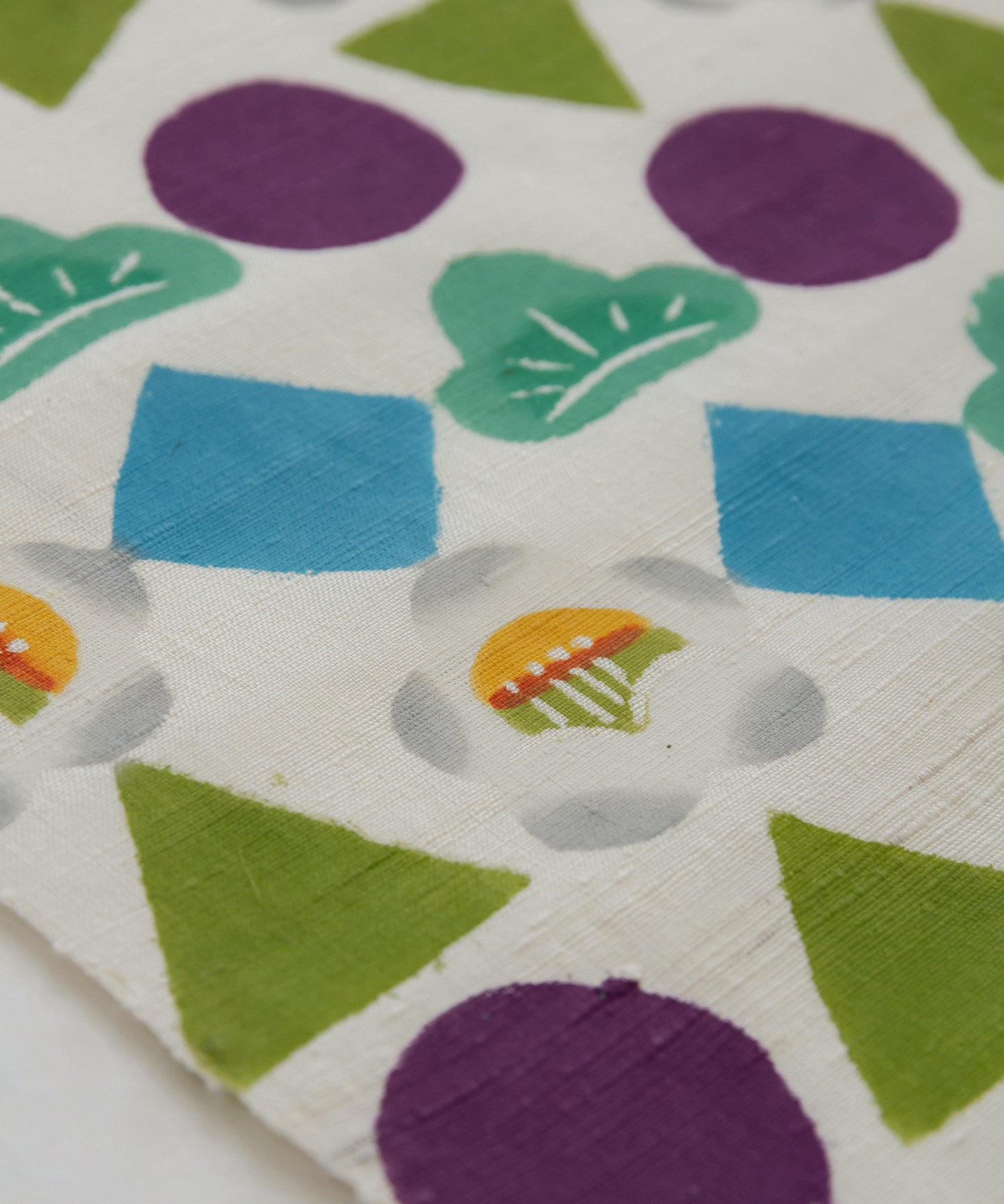 荒川眞理子作 九寸名古屋帯 「○△▢ まるさんかくしかく」