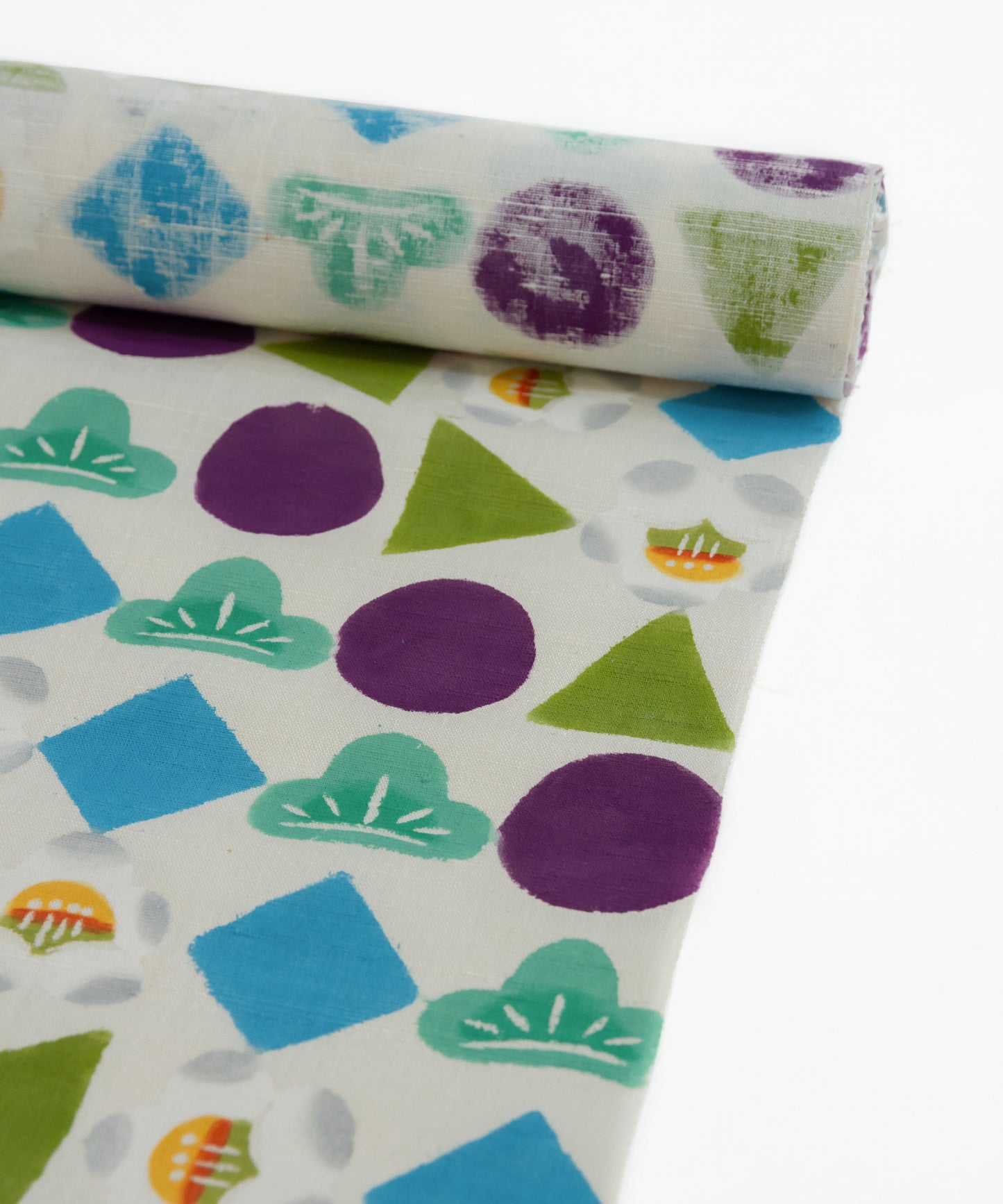 荒川眞理子作 九寸名古屋帯 「○△▢ まるさんかくしかく」